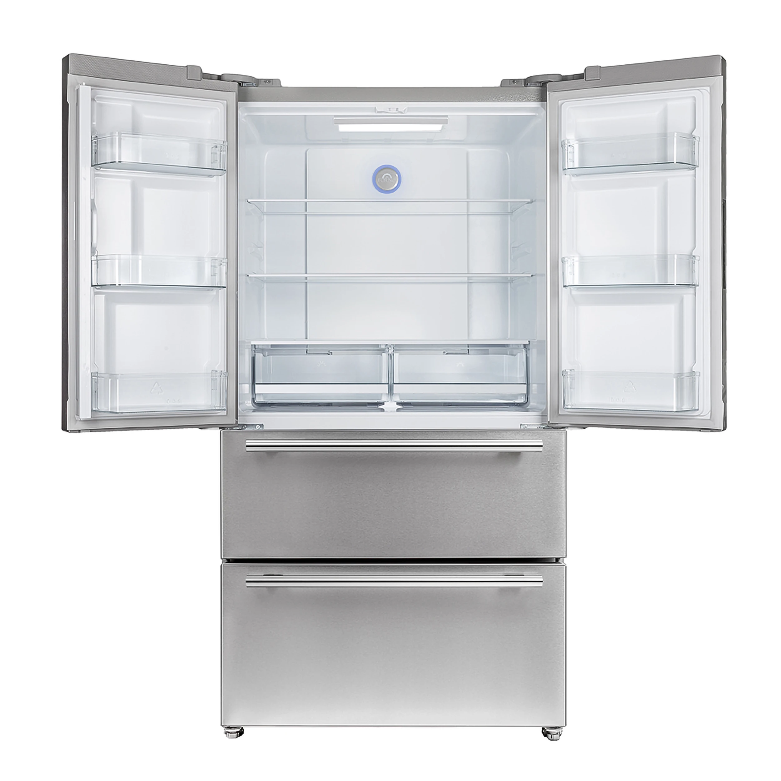 Moena 36-Inch French Door Refrigerator, 19.2 cu.ft, Counter Depth, Ice Maker, Stainless Steel Interior Panel, ENERGY STAR Certified FFRBI182036SB