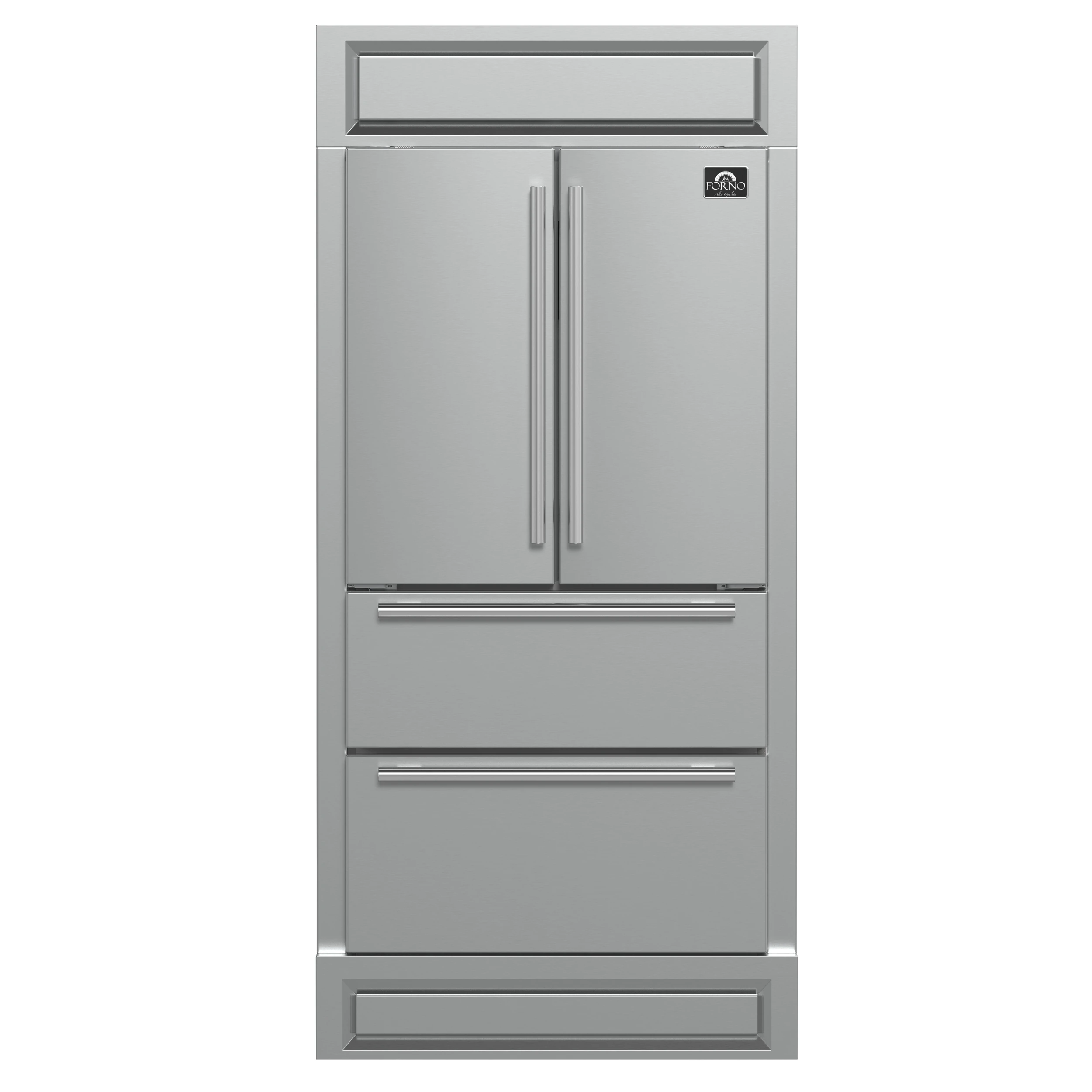 Moena 40-Inch French Door Refrigerator, , 19.2 cu.ft, Modern Decorative Grill, ENERGY STAR Certified FFRBI182040MG