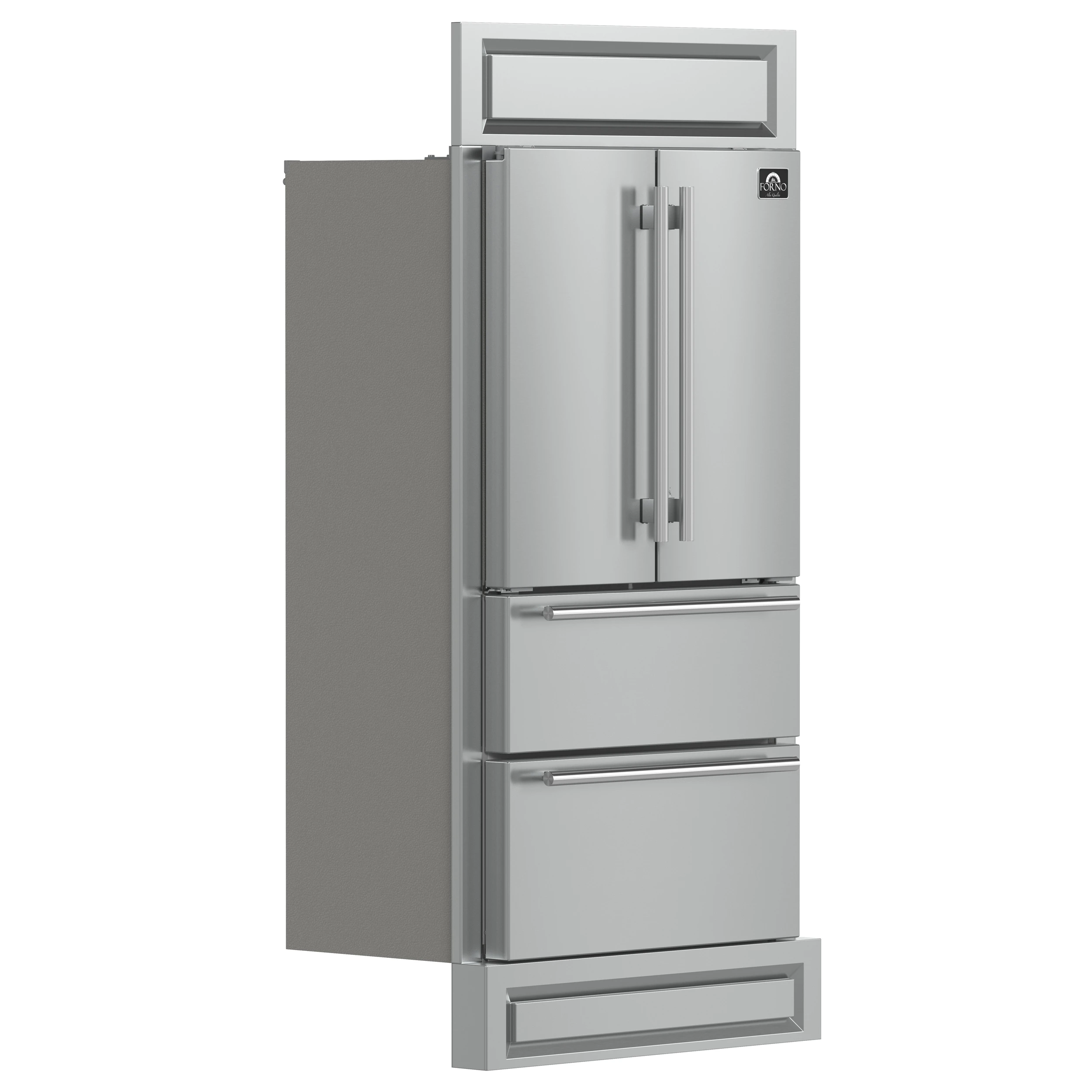 Moena 40-Inch French Door Refrigerator, , 19.2 cu.ft, Modern Decorative Grill, ENERGY STAR Certified FFRBI182040MG