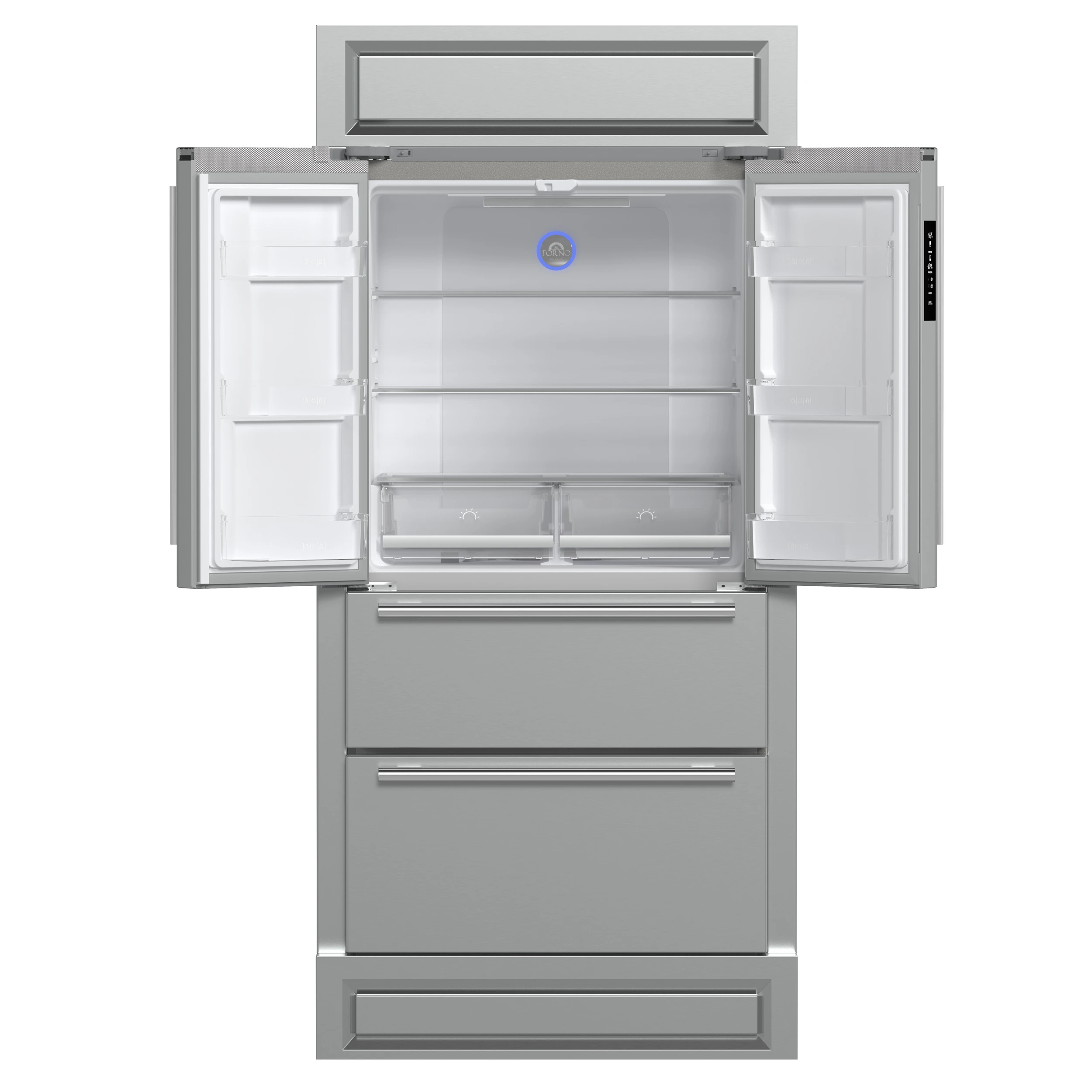 Moena 40-Inch French Door Refrigerator, , 19.2 cu.ft, Modern Decorative Grill, ENERGY STAR Certified FFRBI182040MG