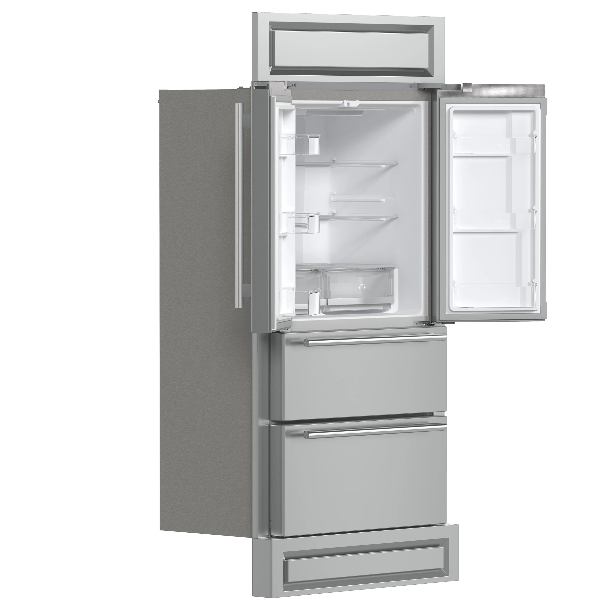 Moena 40-Inch French Door Refrigerator, , 19.2 cu.ft, Modern Decorative Grill, ENERGY STAR Certified FFRBI182040MG