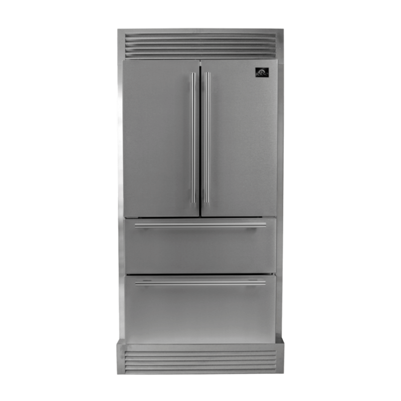 Forno Moena 36″ French Door 19.2 Cu.Ft. Refrigerator with Grill Trim Stainless FFRBI182040SG Picture 1