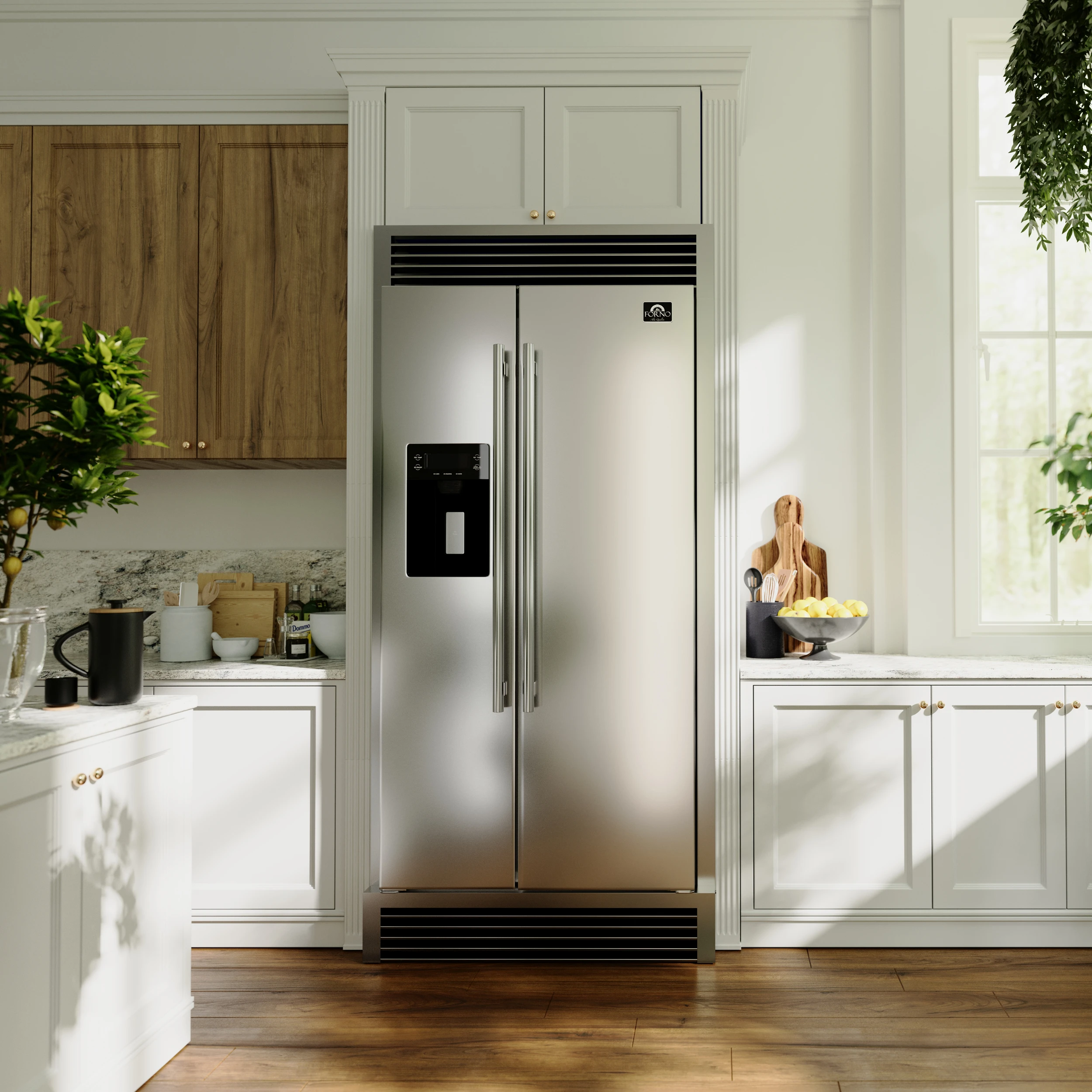 Salerno 40-Inch Built-In Refrigerator, 20 cu.ft, Decorative Grill, ENERGY STAR Certified FFRBI184440SG
