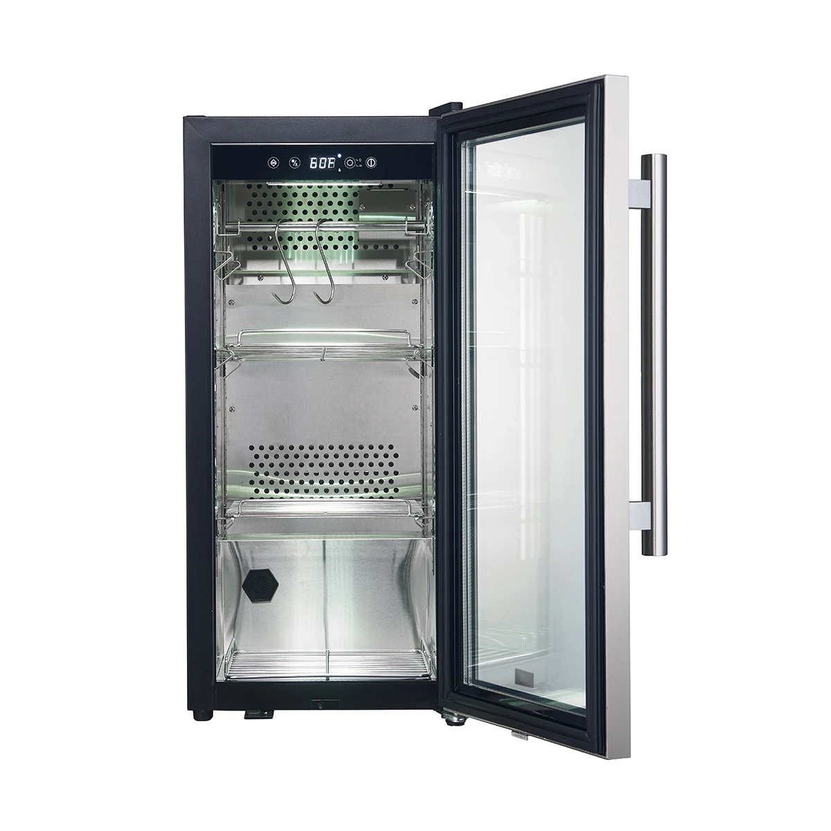 Asciutto 16-Inch Dry Aging Cabinet, Stainless Steel 304, 2.65 cu.ft, LED Lighting, Adjustable Shelves FFSDA685716