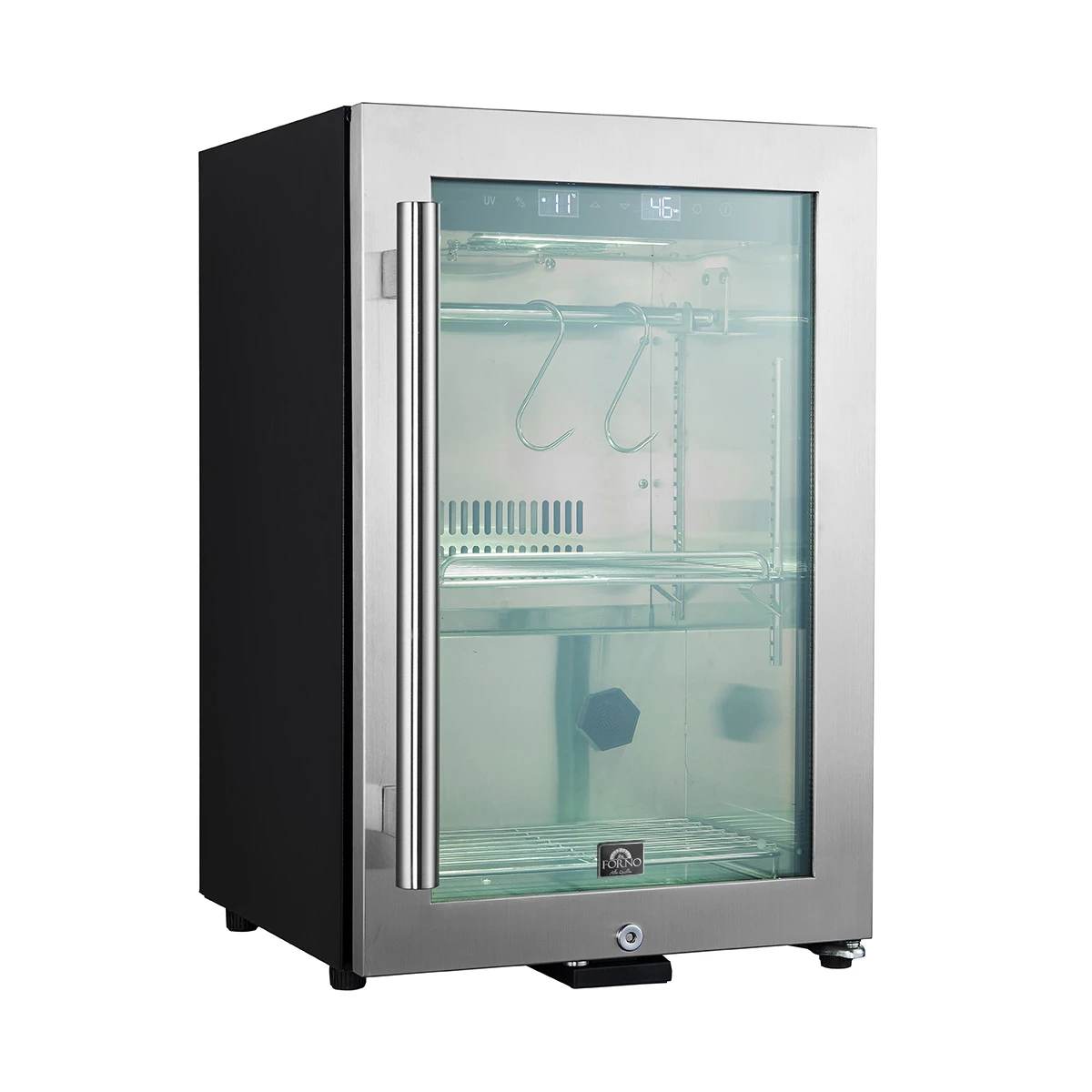 Asciutto 17-Inch Dry Aging Cabinet, Stainless Steel 304, 1.84 cu.ft, LED Lighting, Adjustable Shelves FFSDA686417