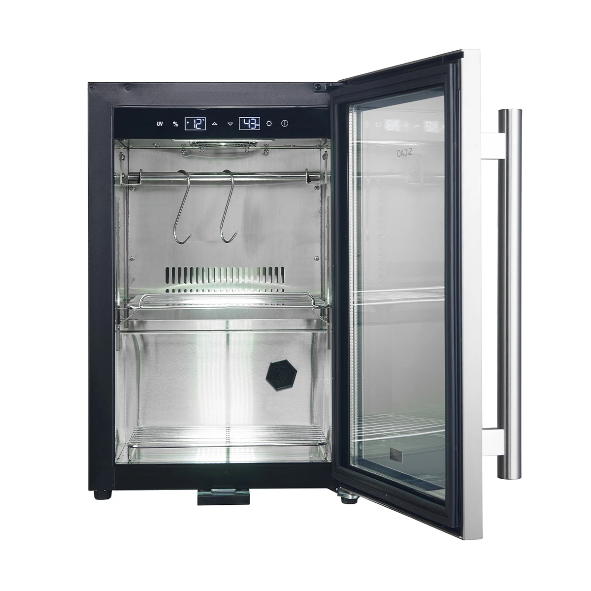 Asciutto 17-Inch Dry Aging Cabinet, Stainless Steel 304, 1.84 cu.ft, LED Lighting, Adjustable Shelves FFSDA686417