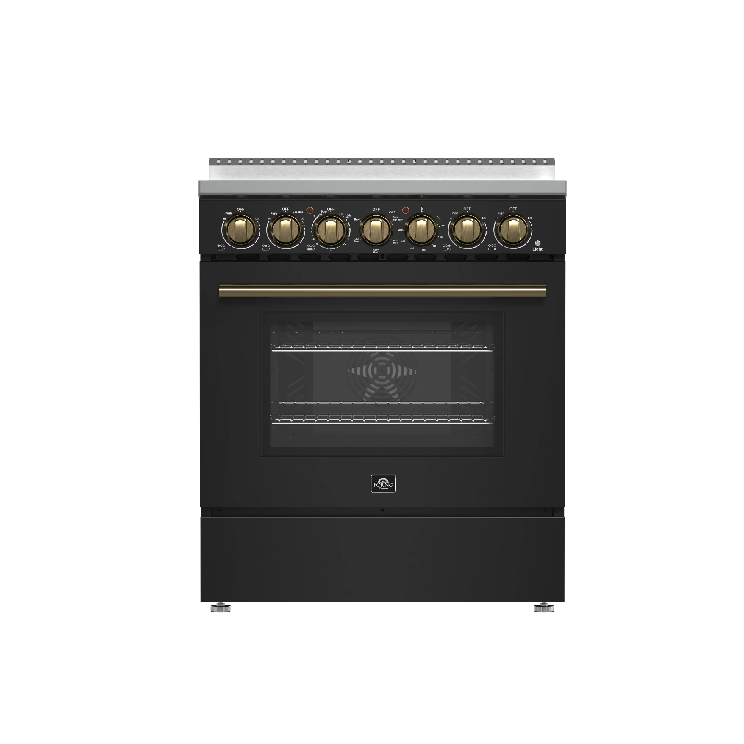 Paolo 30-Inch Freestanding Electric Range, , 4.38 cu.ft, True Convection Oven, Energy Efficient FFSEL601130BLK