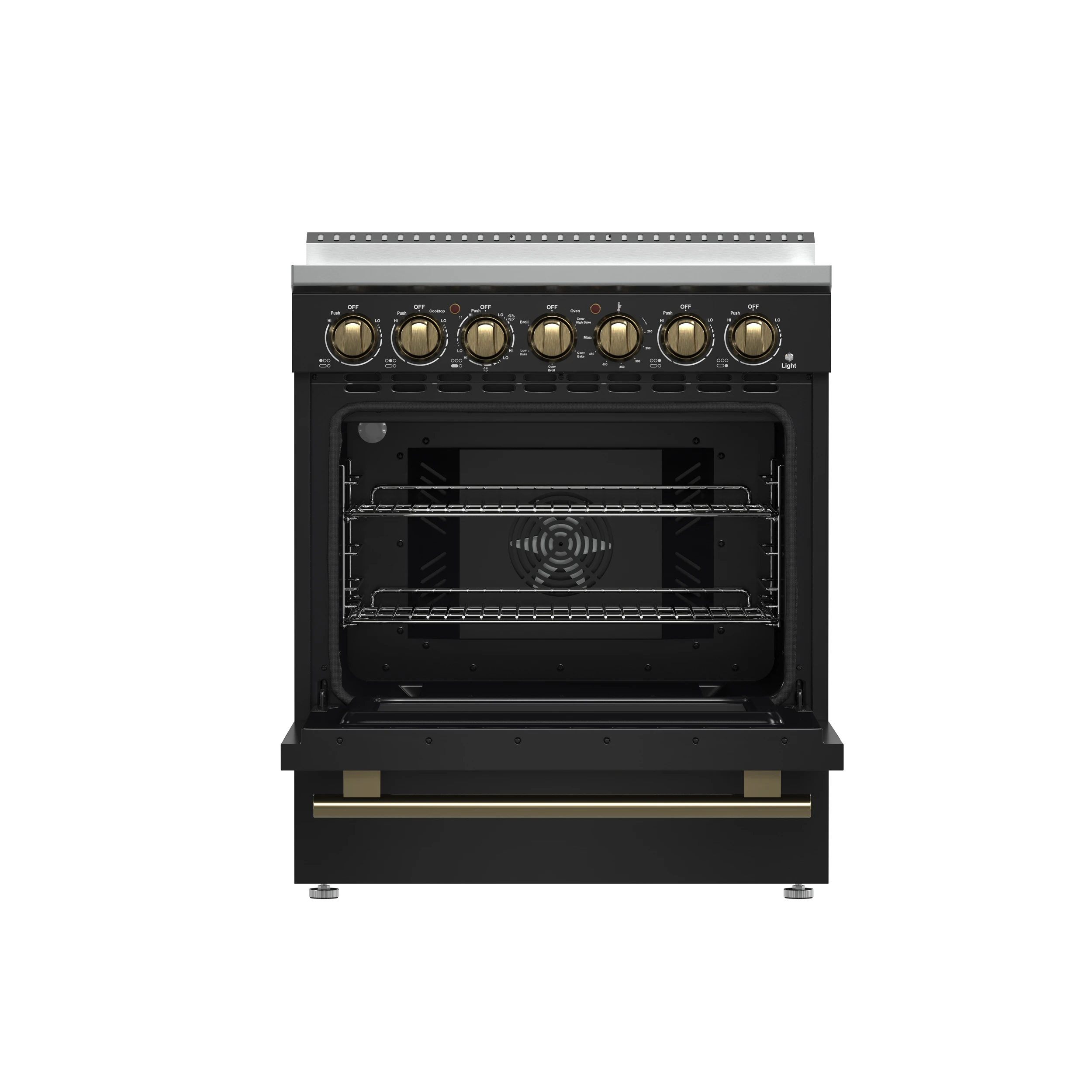 Paolo 30-Inch Freestanding Electric Range, , 4.38 cu.ft, True Convection Oven, Energy Efficient FFSEL601130BLK