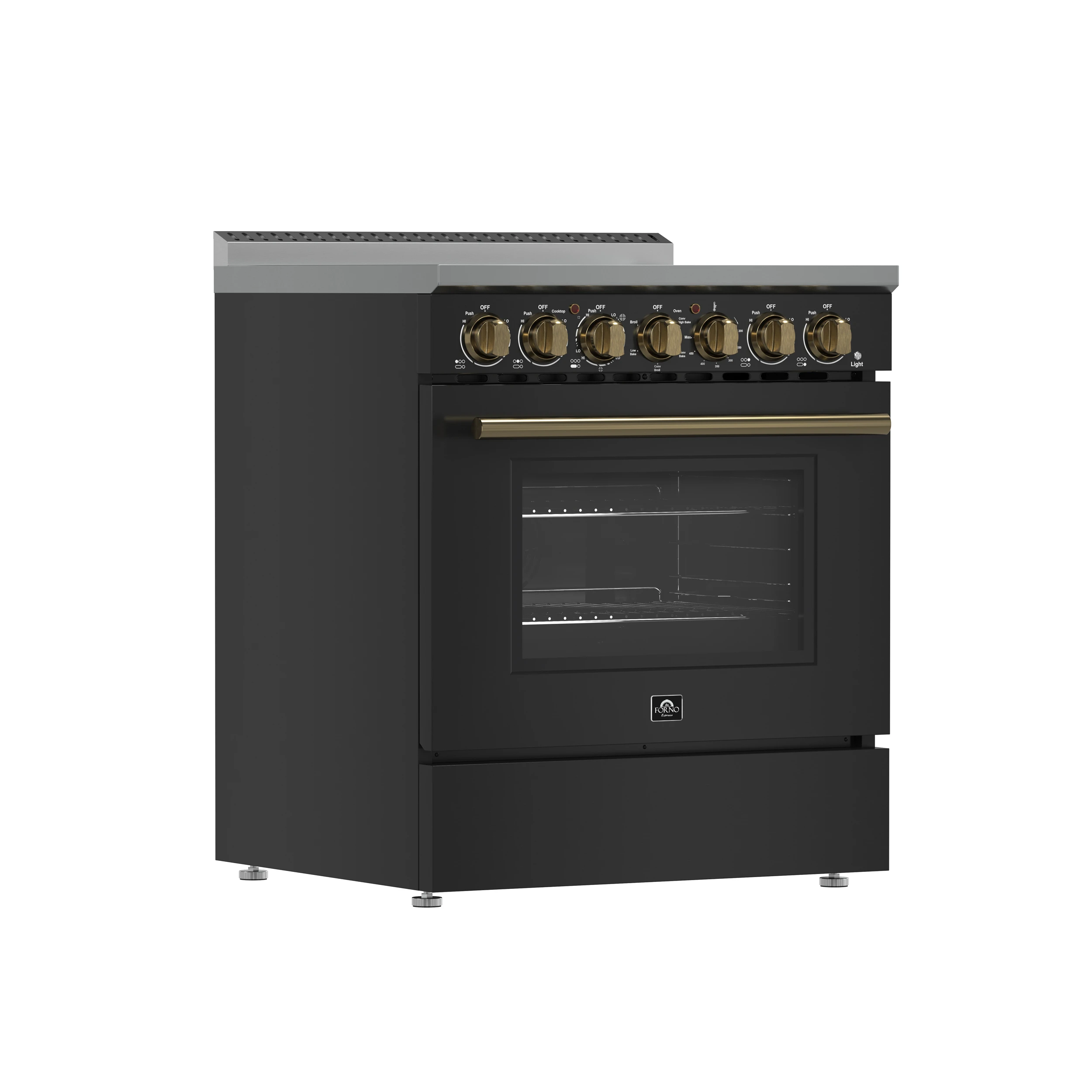 Paolo 30-Inch Freestanding Electric Range, , 4.38 cu.ft, True Convection Oven, Energy Efficient FFSEL601130BLK