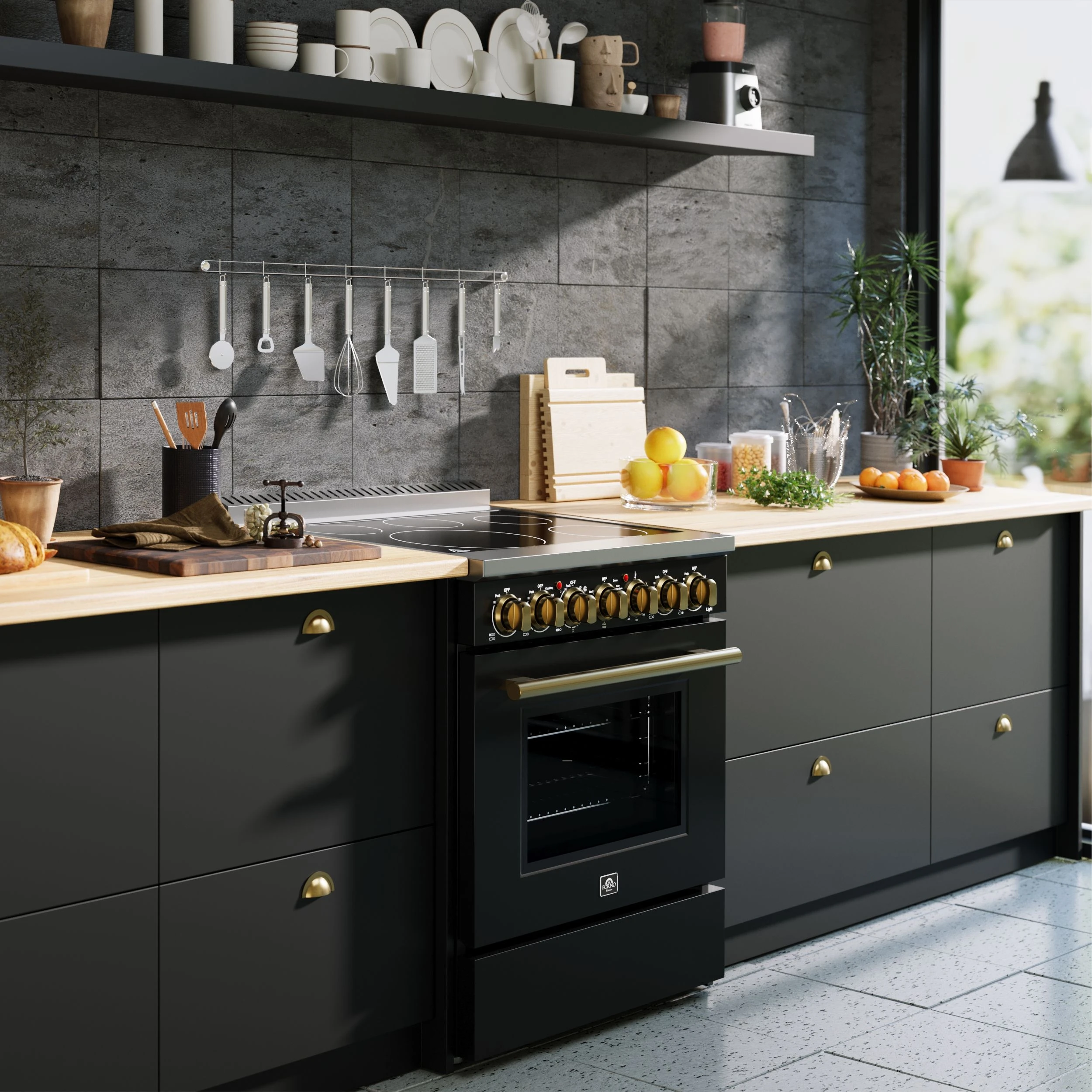 Paolo 30-Inch Freestanding Electric Range, , 4.38 cu.ft, True Convection Oven, Energy Efficient FFSEL601130BLK
