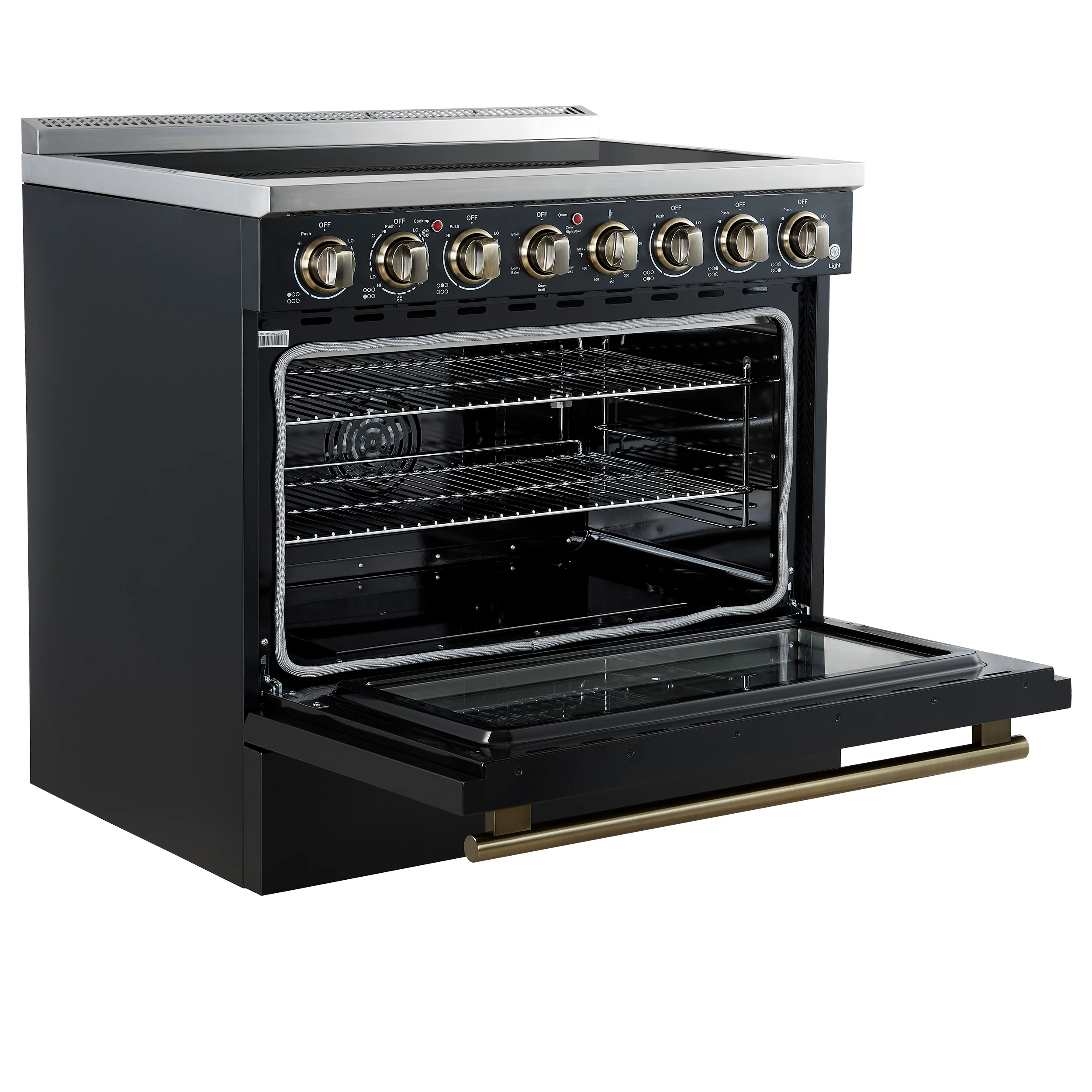 Paolo 36 Inch Freestanding Electric Range, , 5.44 cu.ft, True Convection Oven, Energy Efficient FFSEL601136BLK