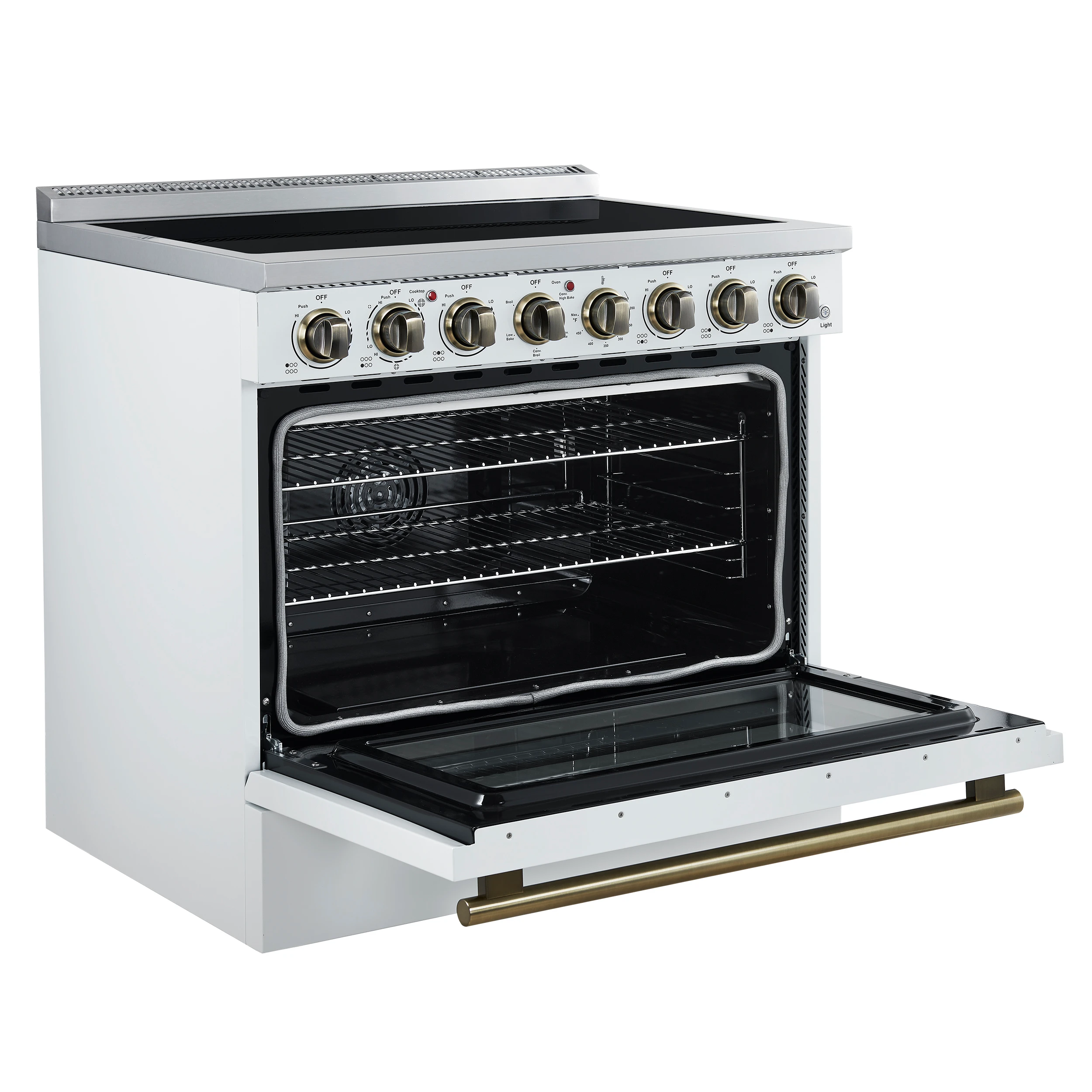 Paolo 36 Inch Freestanding Electric Range, , 5.44 cu.ft, True Convection Oven, Energy Efficient FFSEL601136WHT
