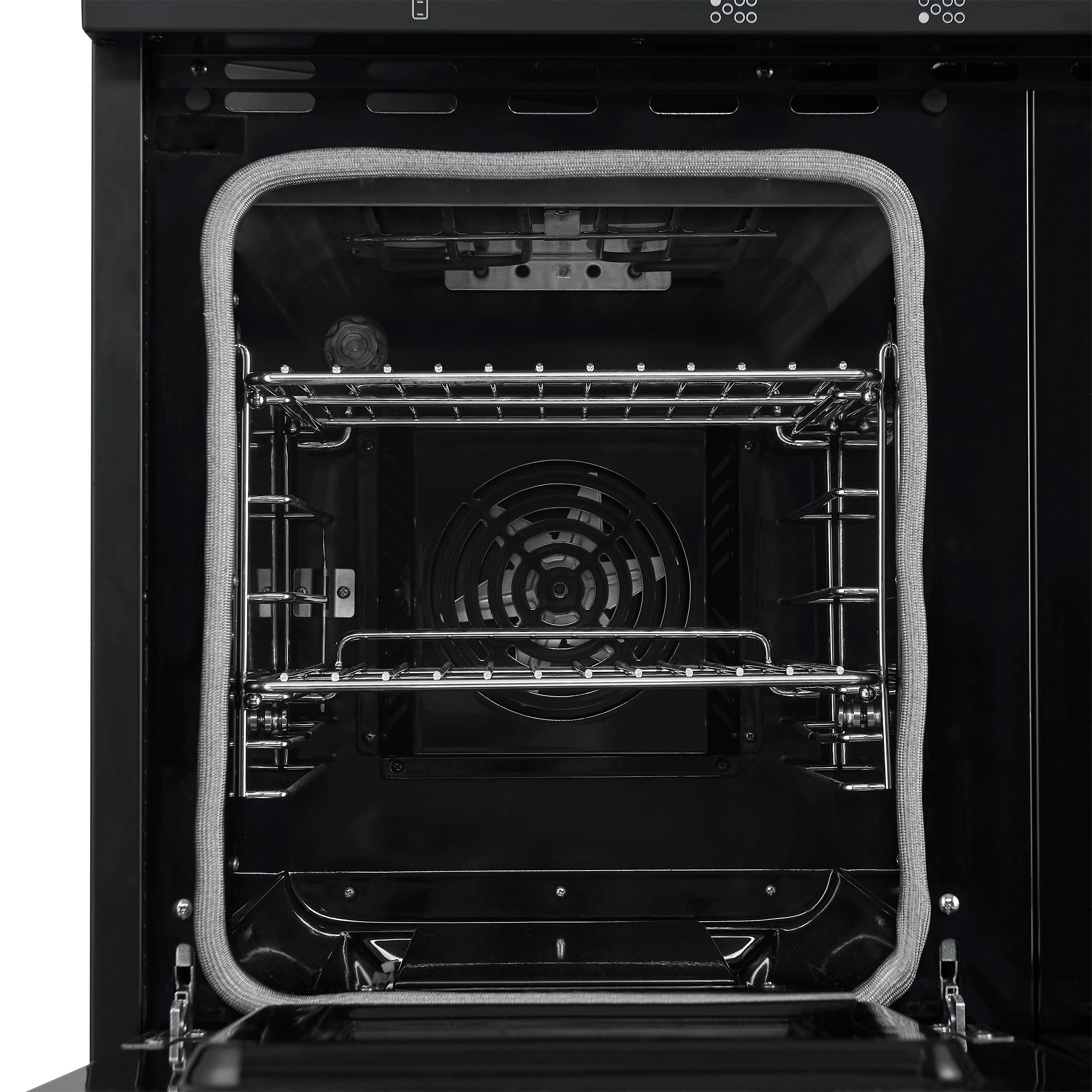 Paolo 48 Inch Freestanding Electric Range in Black with Antique Brass, 6.7 cu.ft, True Convection Oven, Energy Efficient FFSEL601148BLK