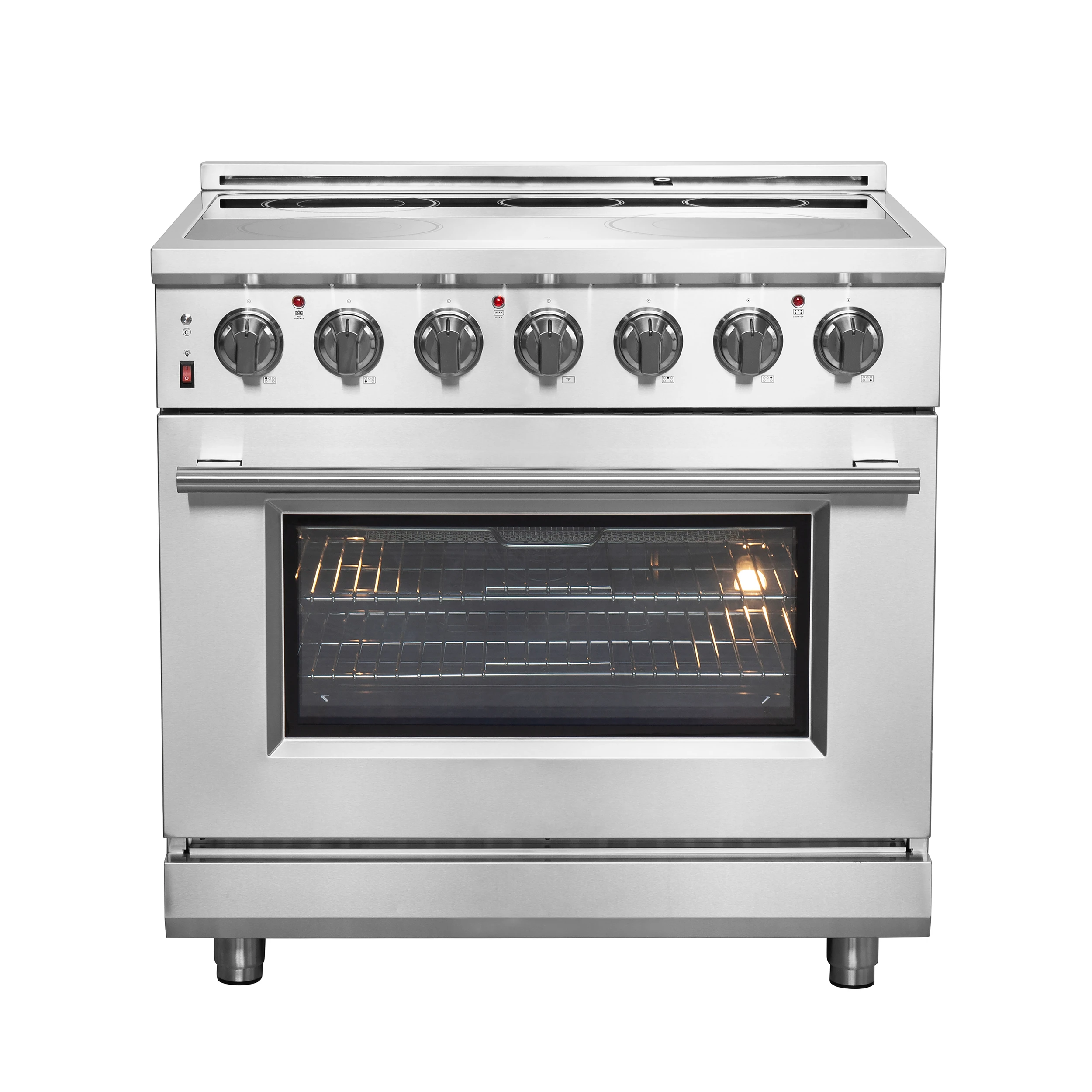 Massimo 36-Inch Freestanding Chef Door Electric Range, True Convection Oven FFSEL602036