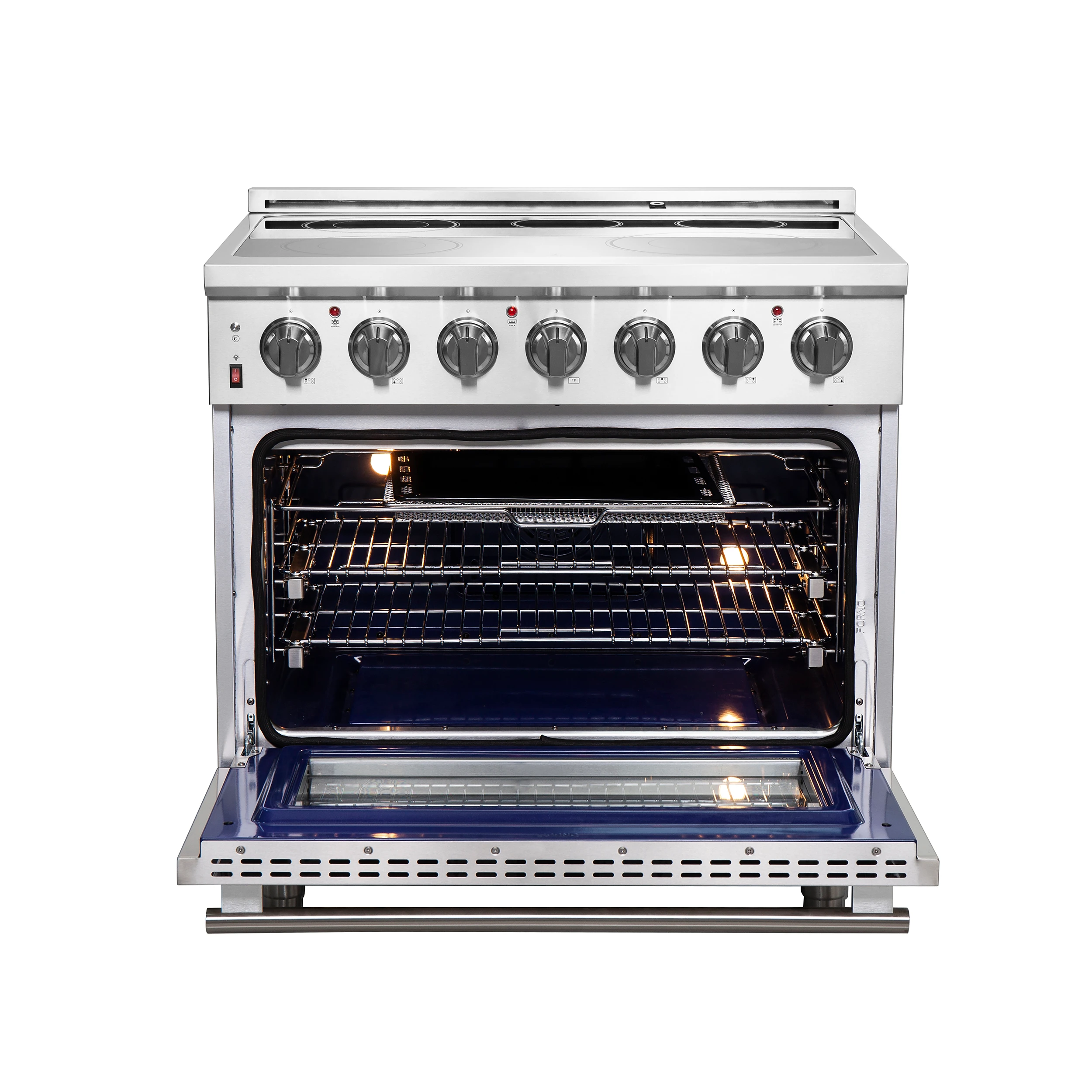 Massimo 36-Inch Freestanding Chef Door Electric Range, True Convection Oven FFSEL602036