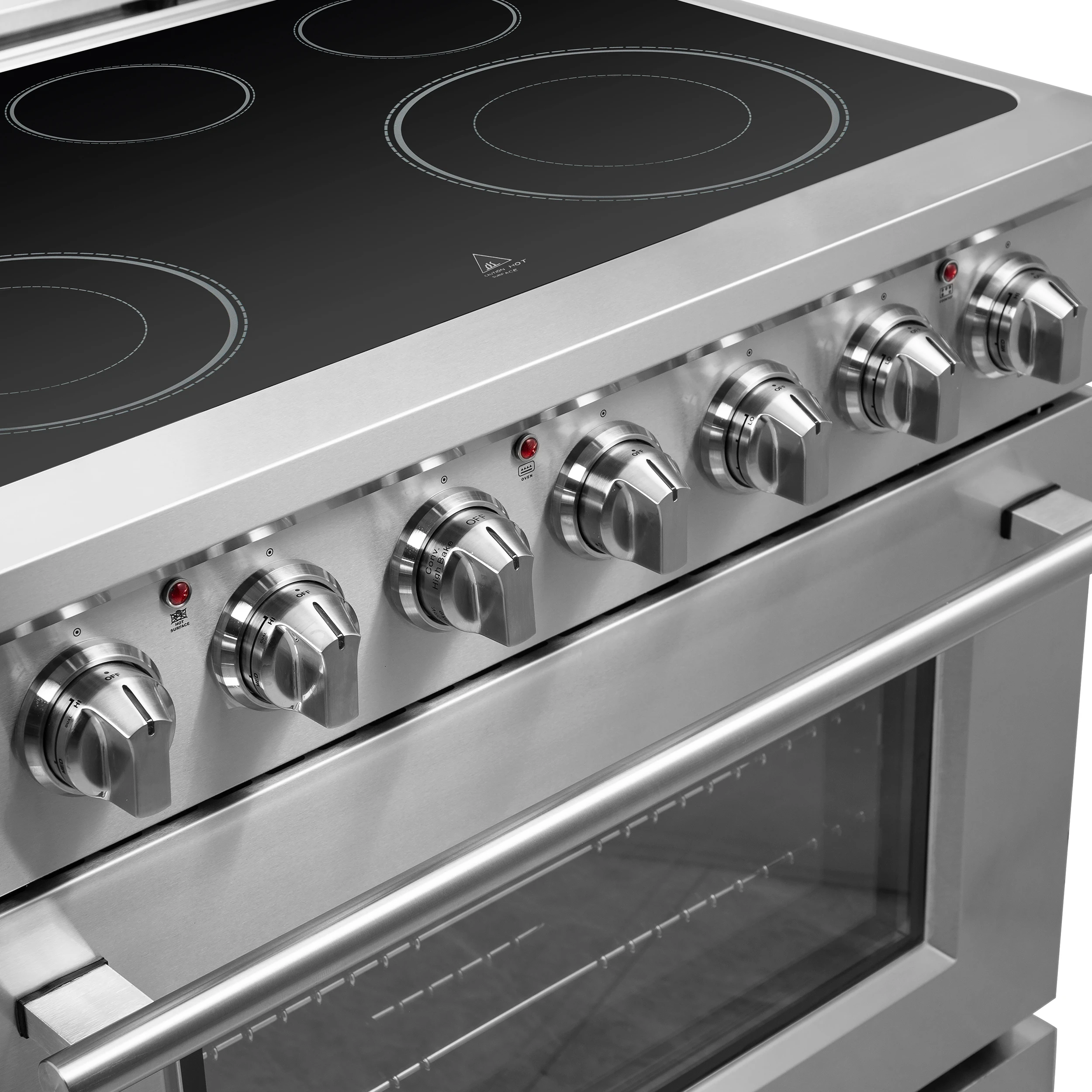 Massimo 36-Inch Freestanding Chef Door Electric Range, True Convection Oven FFSEL602036