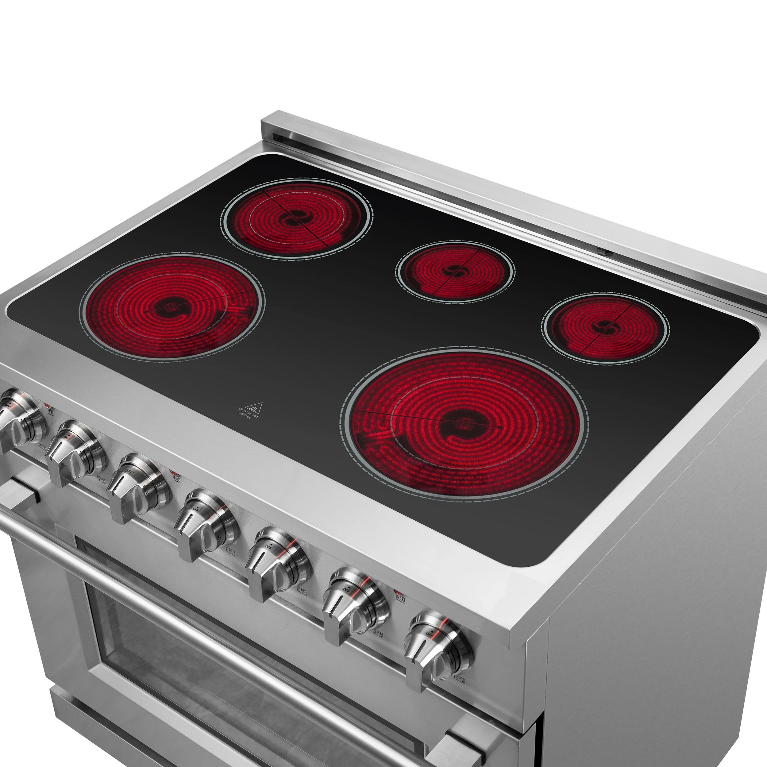 Massimo 36-Inch Freestanding Chef Door Electric Range, True Convection Oven FFSEL602036