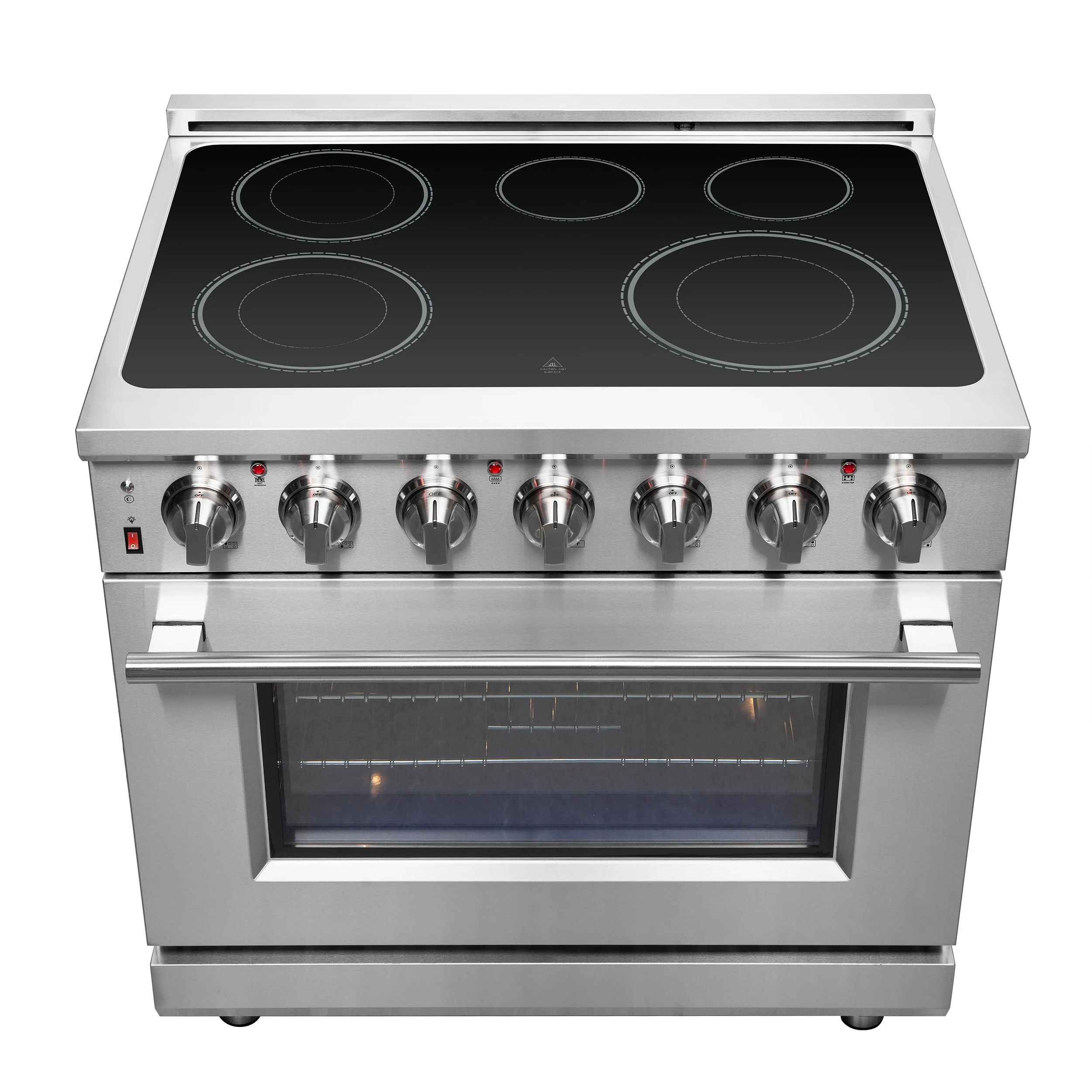 Massimo 36-Inch Freestanding Chef Door Electric Range, True Convection Oven FFSEL602036