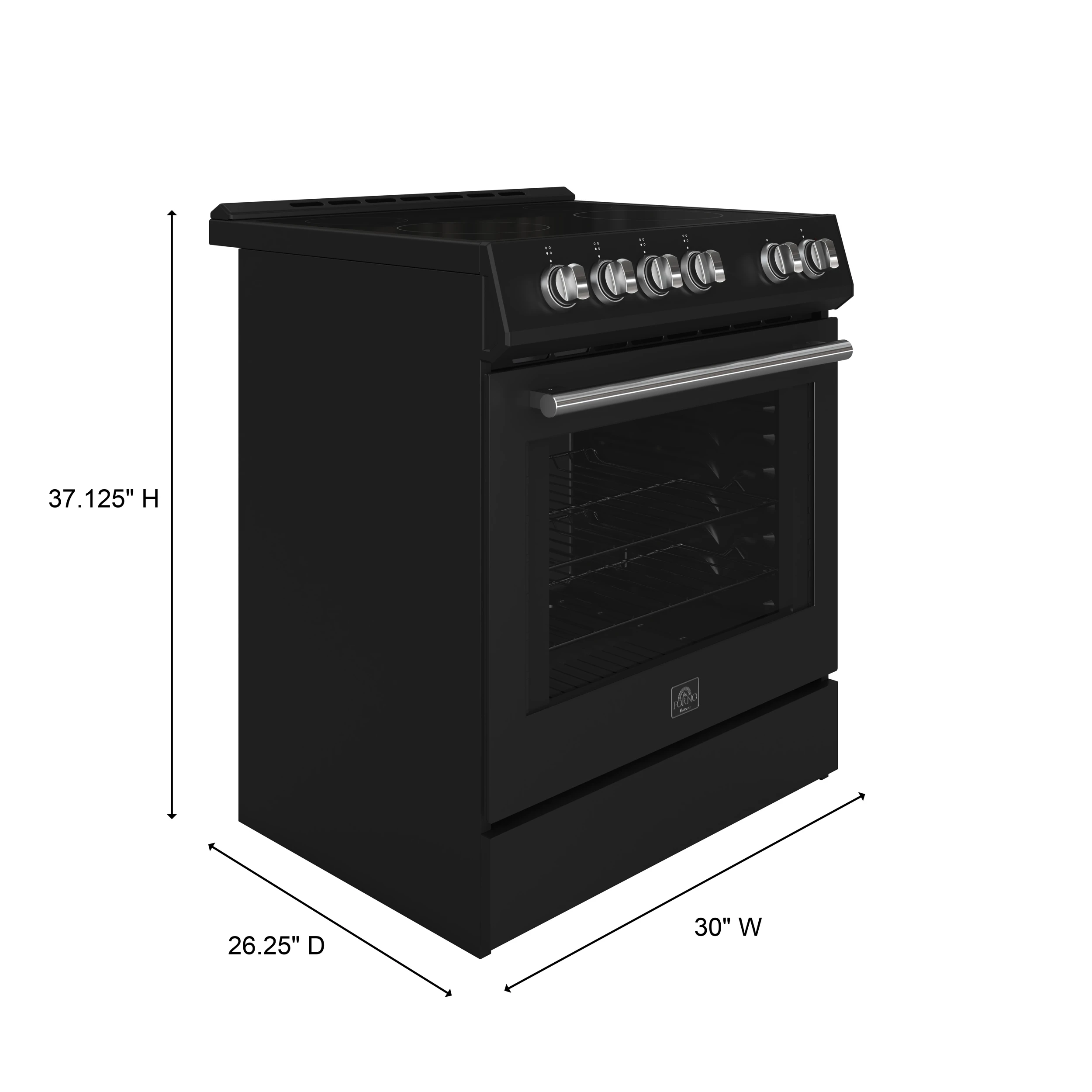 Leonardo Espresso 30-Inch Black Electric Range, True Convection, Energy Efficient FFSEL602230BLK