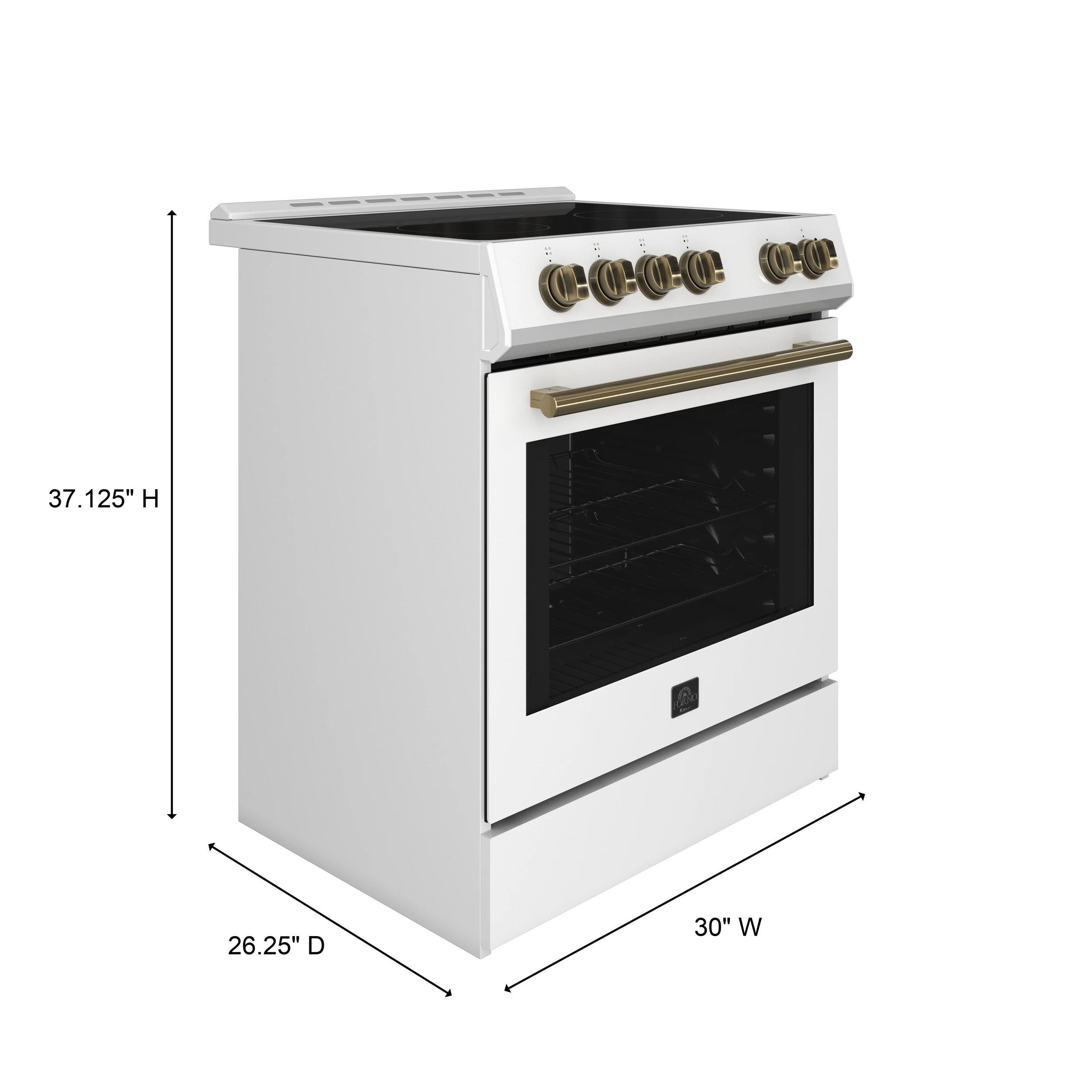 Leonardo Espresso 30-Inch Electric Range, True Convection, Energy Efficient FFSEL602230WHT