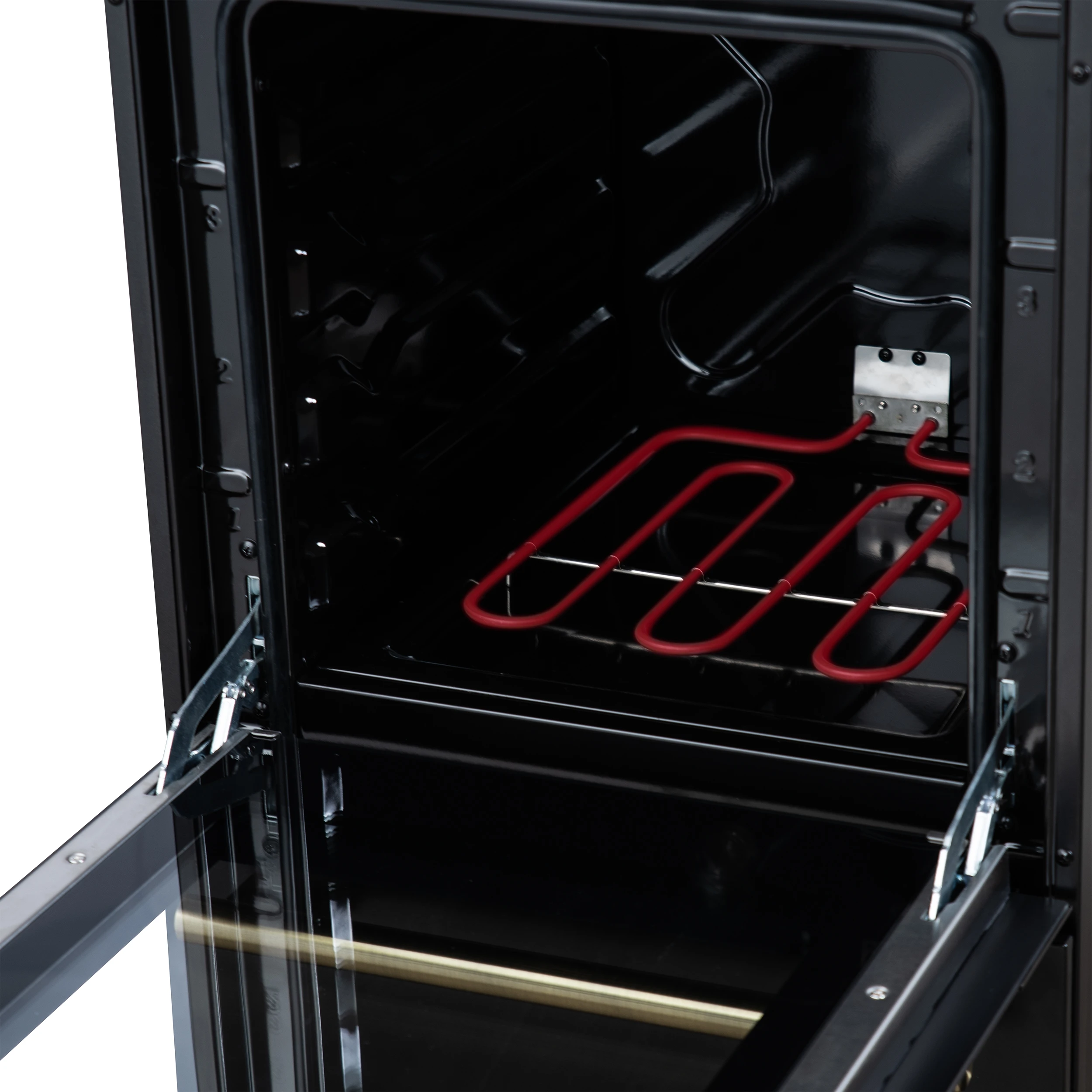 Pallerano 20 Inch Freestanding Electric Range in Black with Antique Brass, Compact Design FFSEL605220BLK