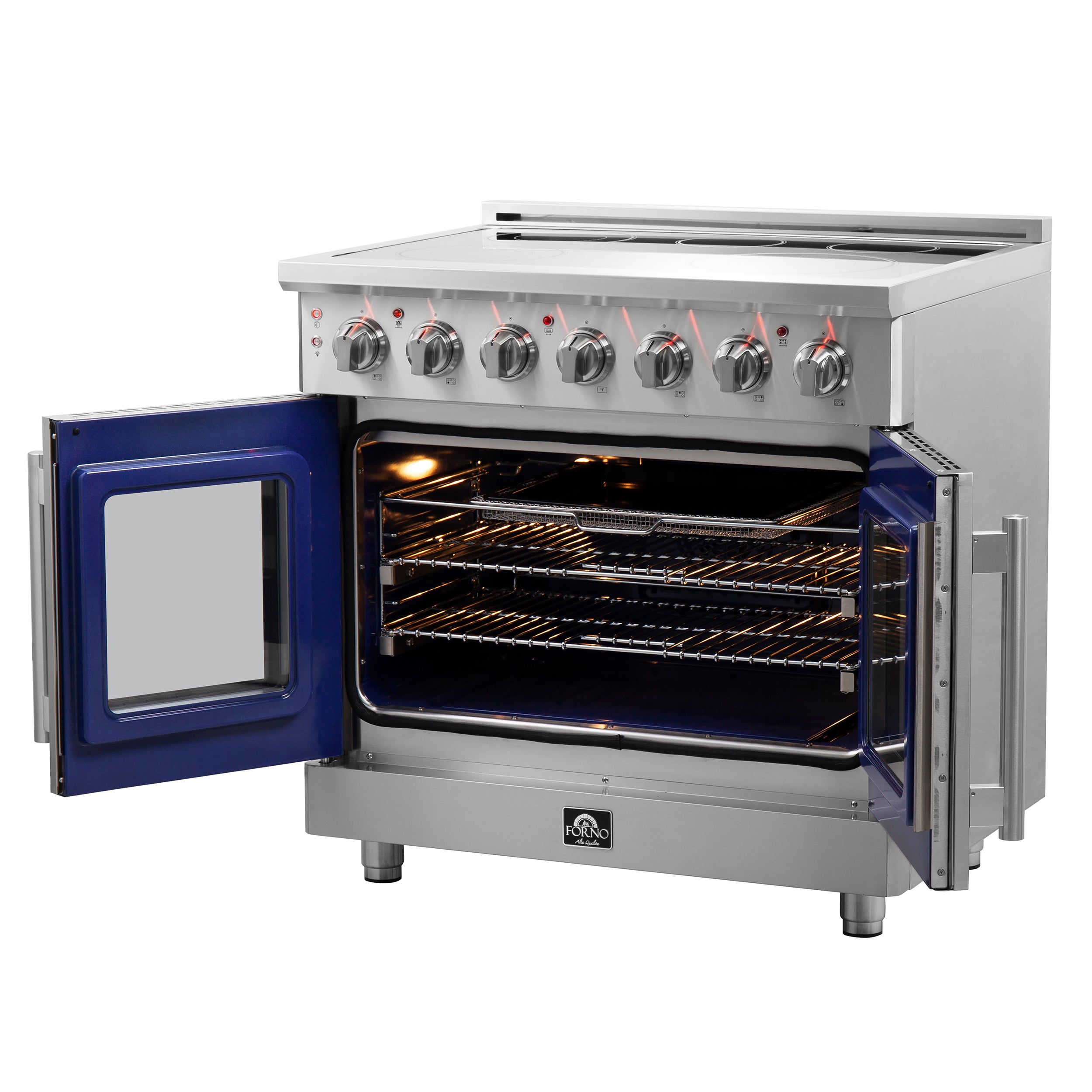 Massimo 36-Inch Freestanding French Door Electric Range, True Convection Oven FFSEL695536