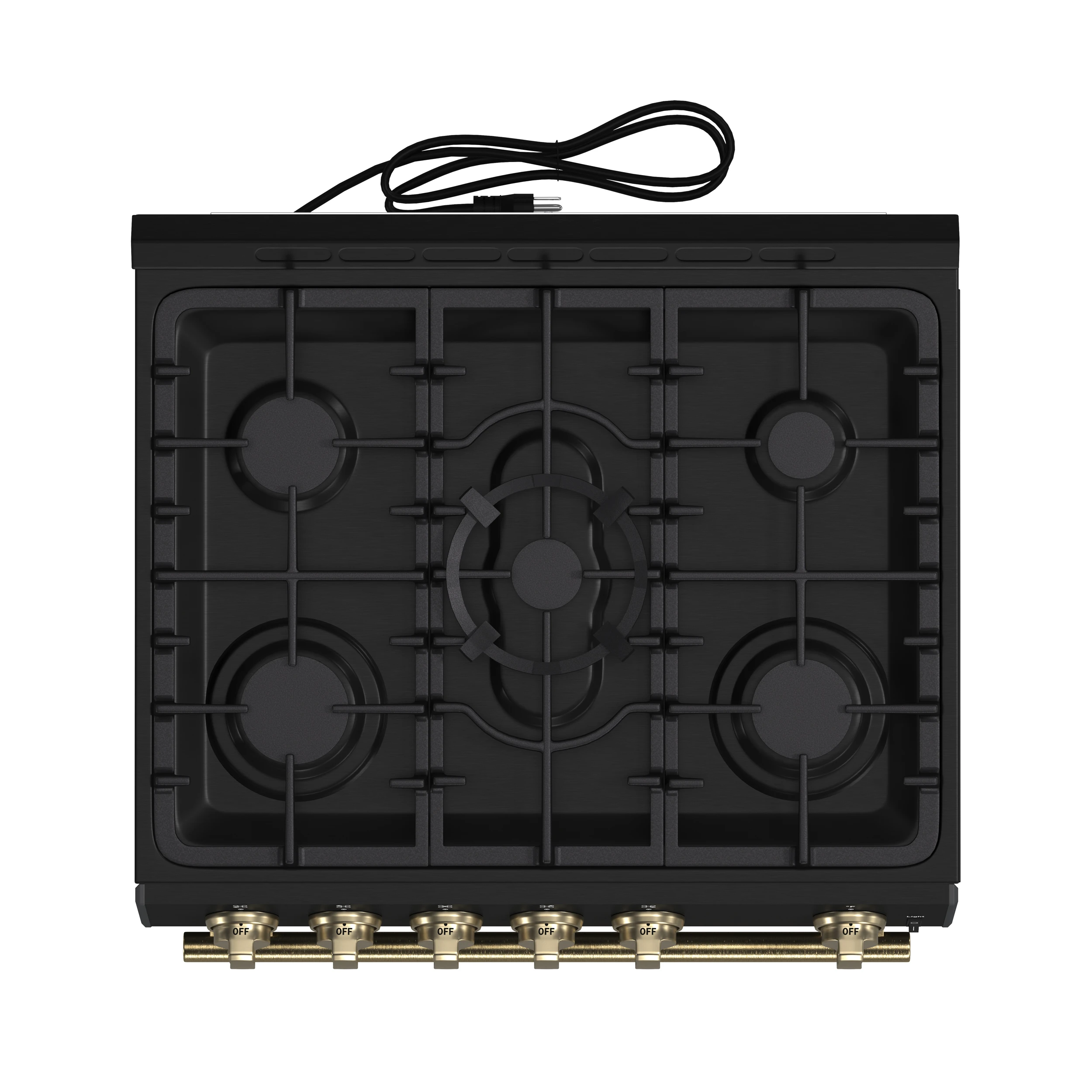 Leonardo Espresso 30-Inch Gas Range, 5 Burners, 39,500 BTU, 5 cu.ft Convection Oven FFSGS111630BLK