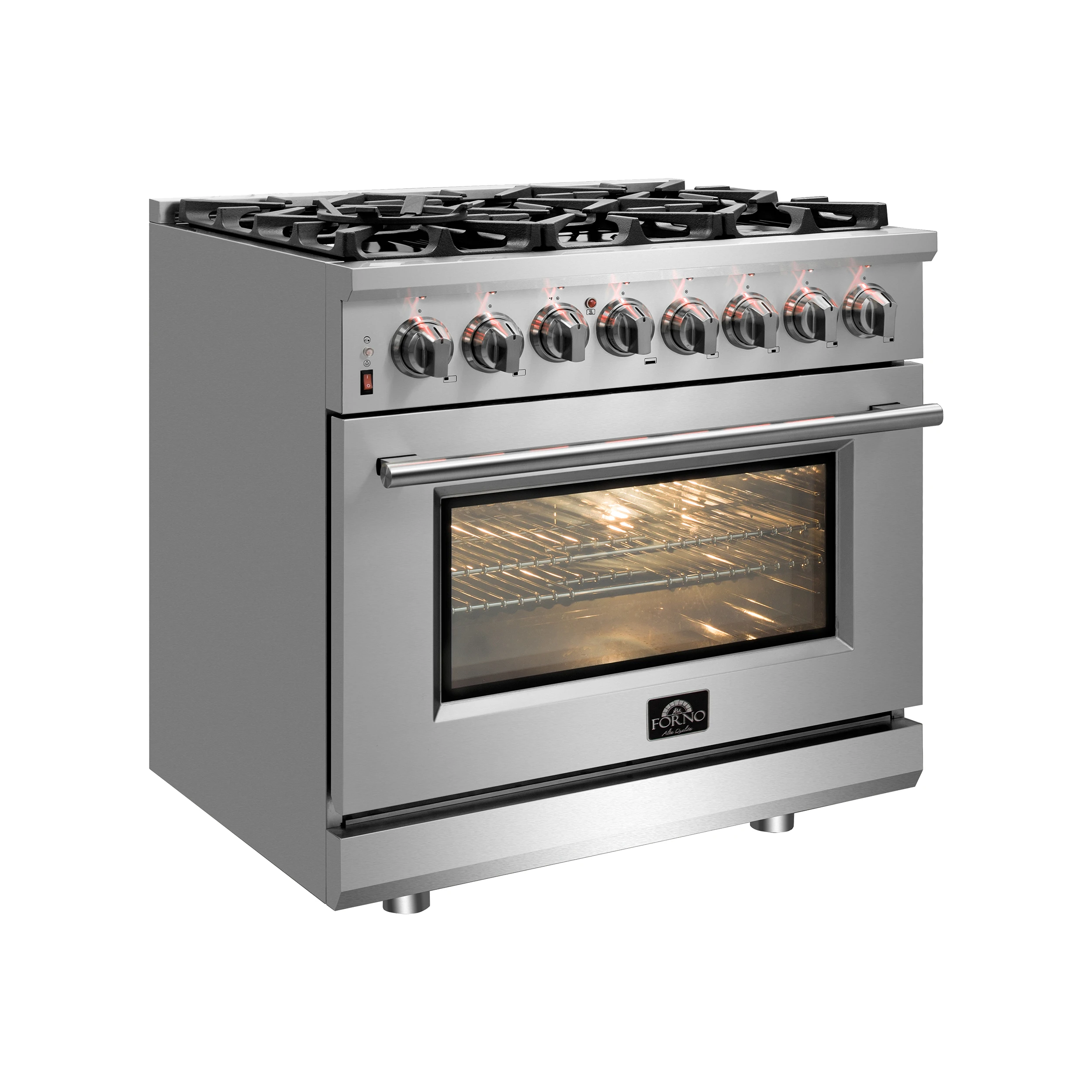 Massimo 30-Inch Freestanding Dual Fuel Range, 4 Burners, Double Convection Ovens FFSGS612530