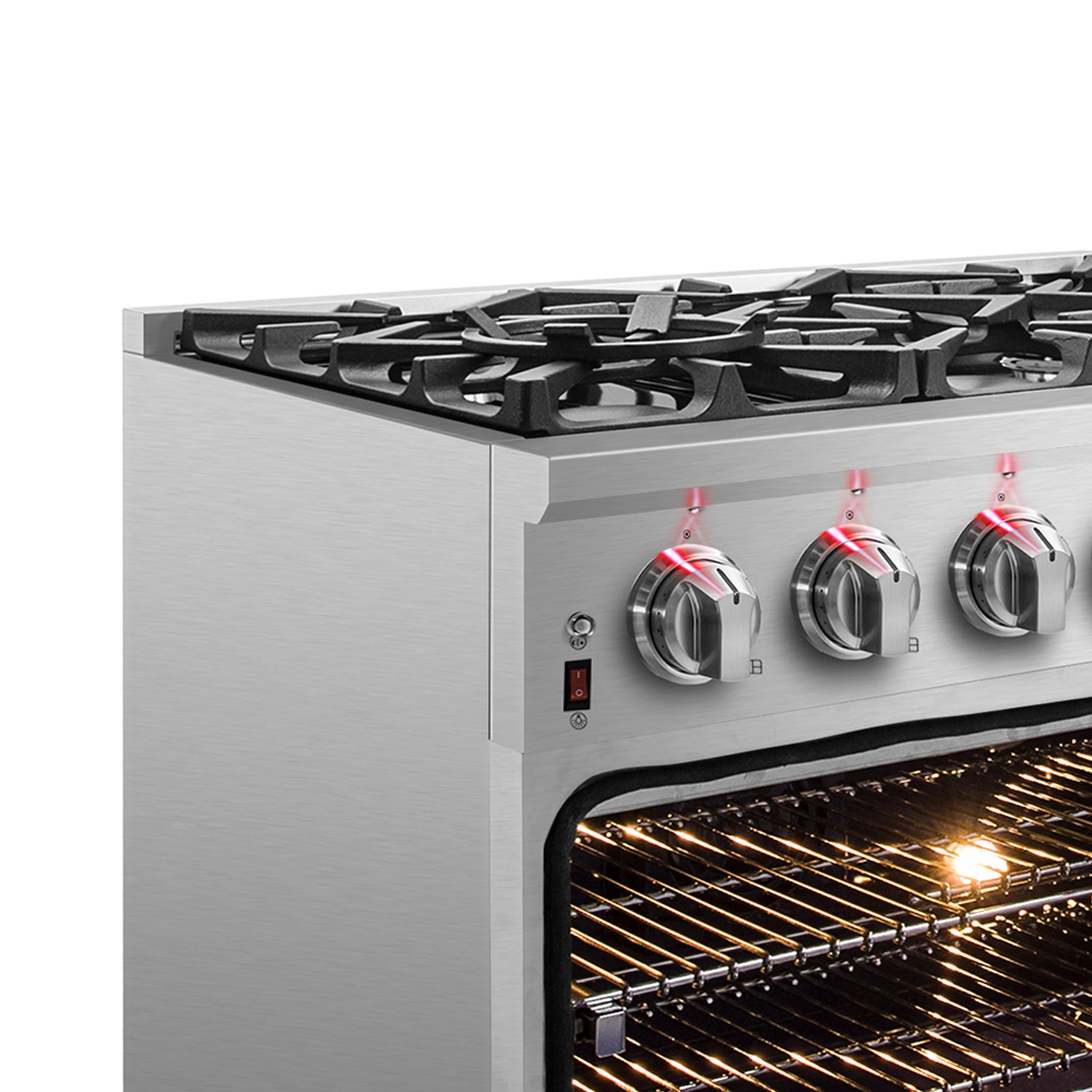 Massimo 36-Inch Freestanding Dual Fuel Range, 6 Burners, Double Convection Ovens FFSGS612536