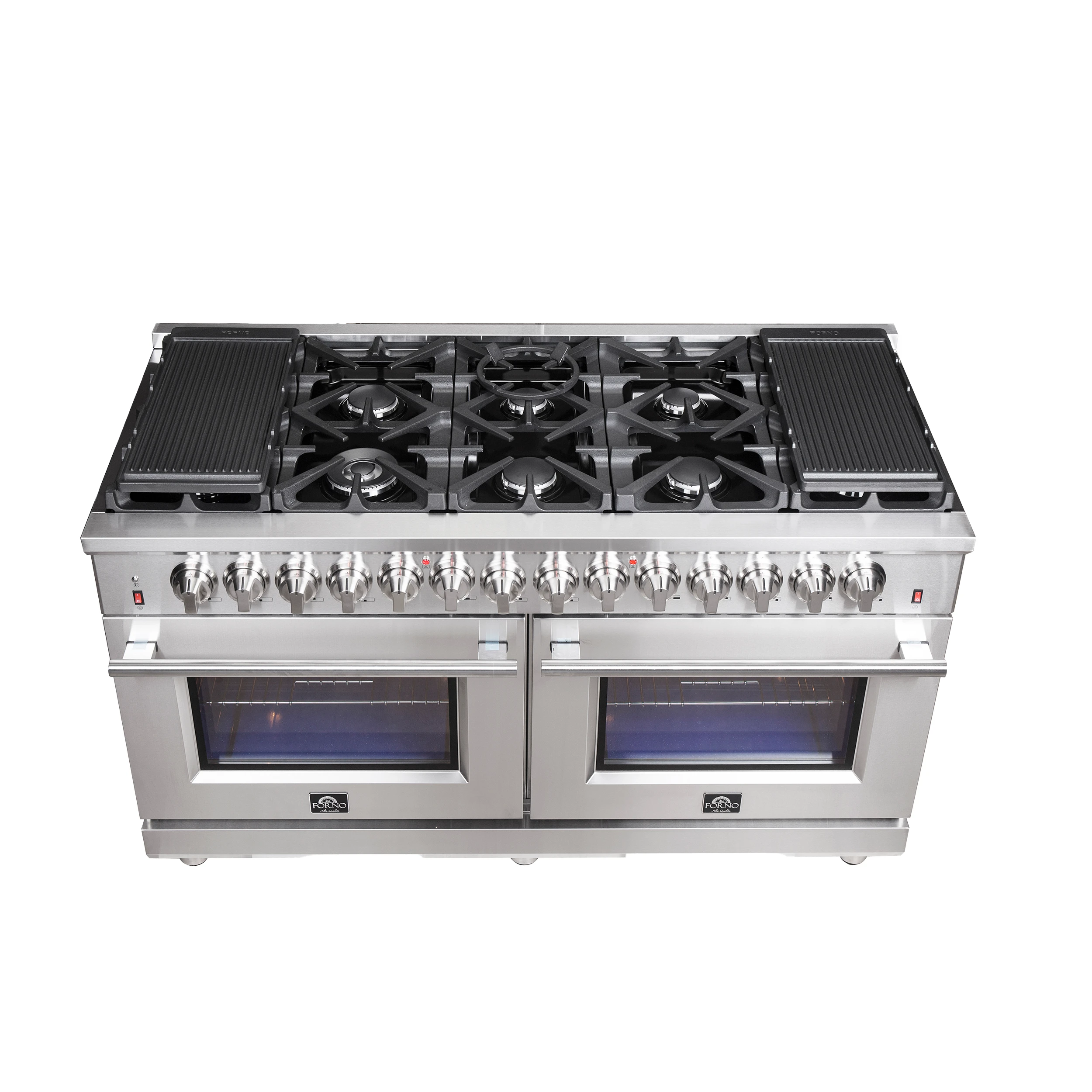 Massimo 60-Inch Freestanding Dual Fuel Range, 10 Burners, Double Convection Ovens FFSGS612560