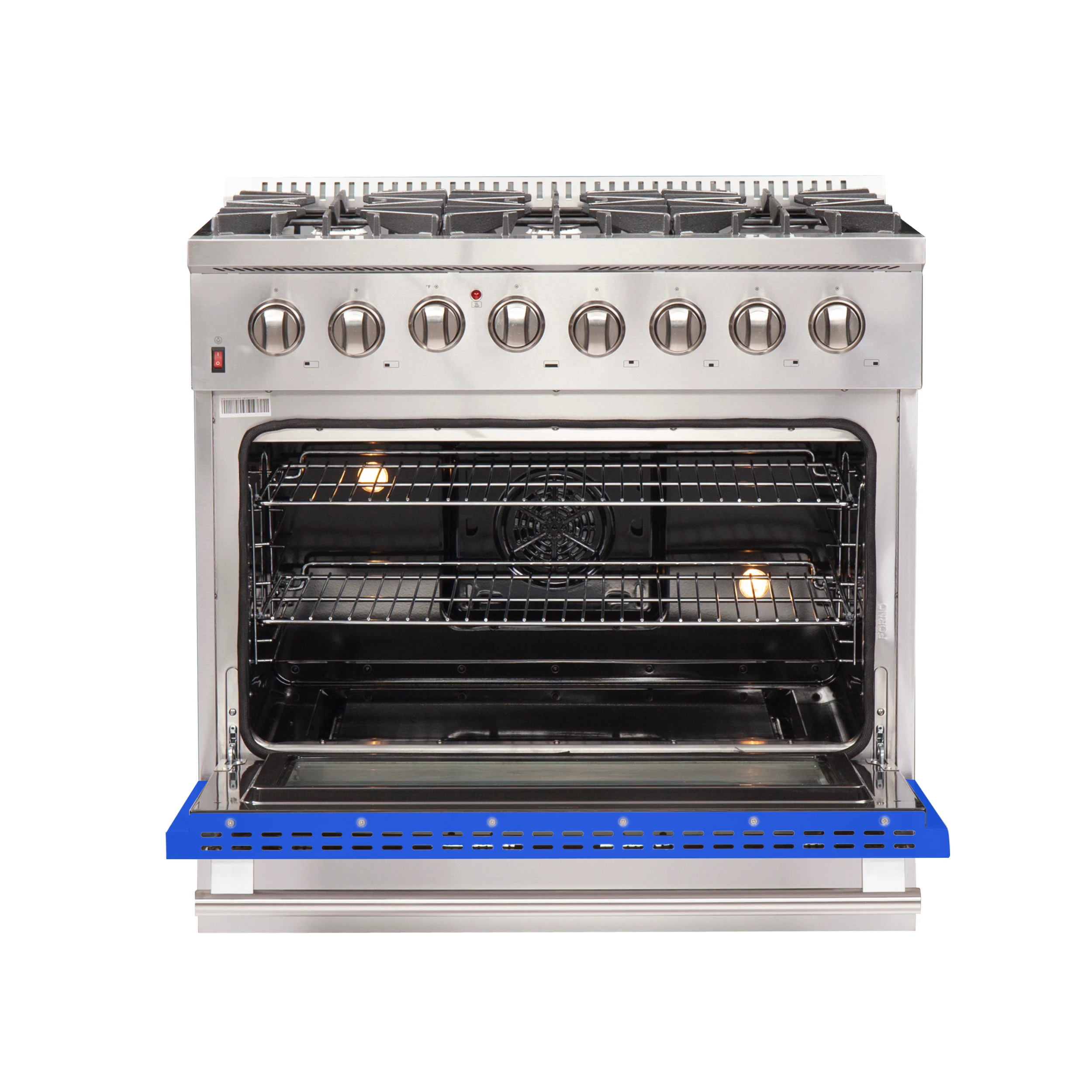 Galiano 36-Inch Freestanding Dual Fuel Range, 6 Burners, Double Convection Ovens, Blue Door FFSGS615636BLU
