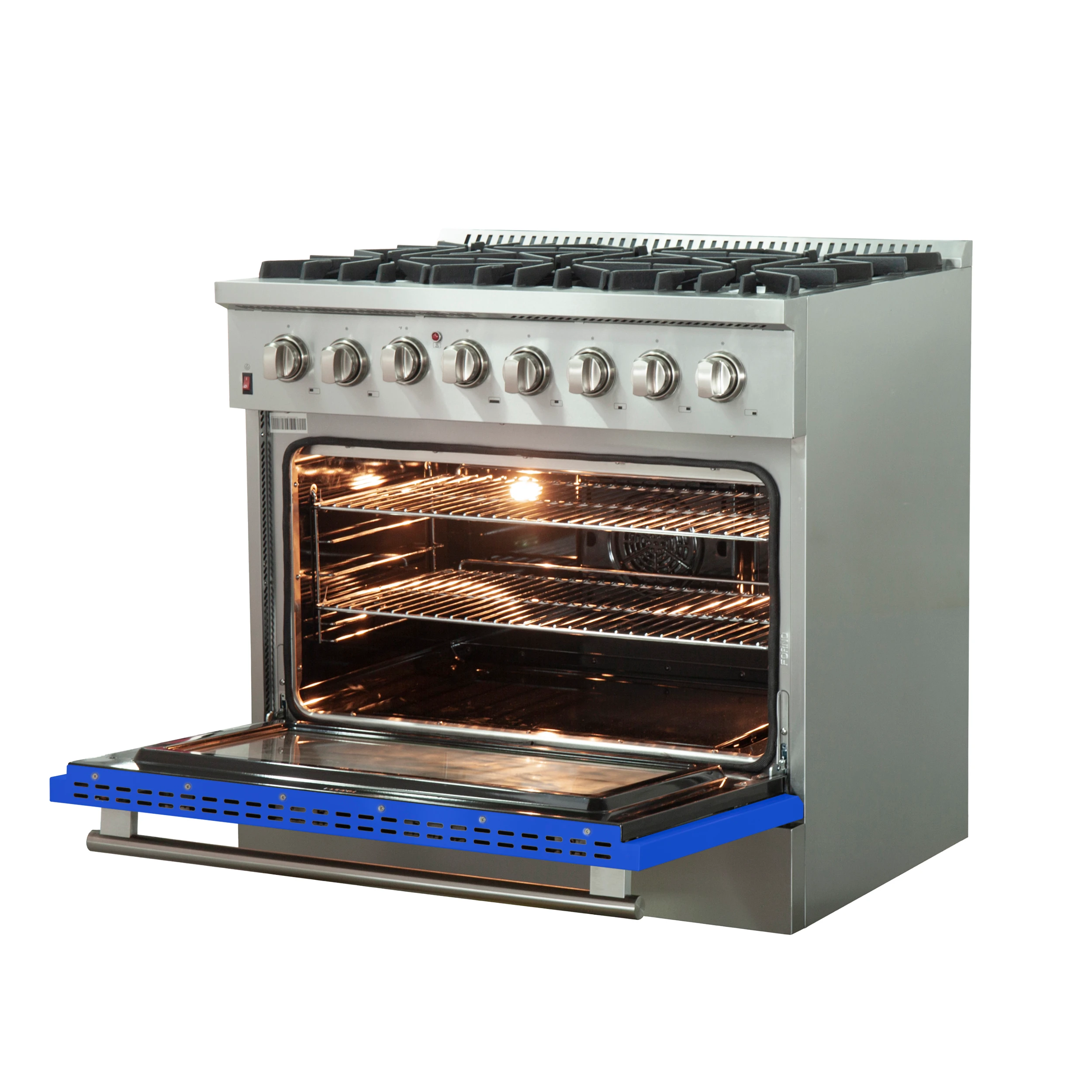 Galiano 36-Inch Freestanding Dual Fuel Range, 6 Burners, Double Convection Ovens, Blue Door FFSGS615636BLU