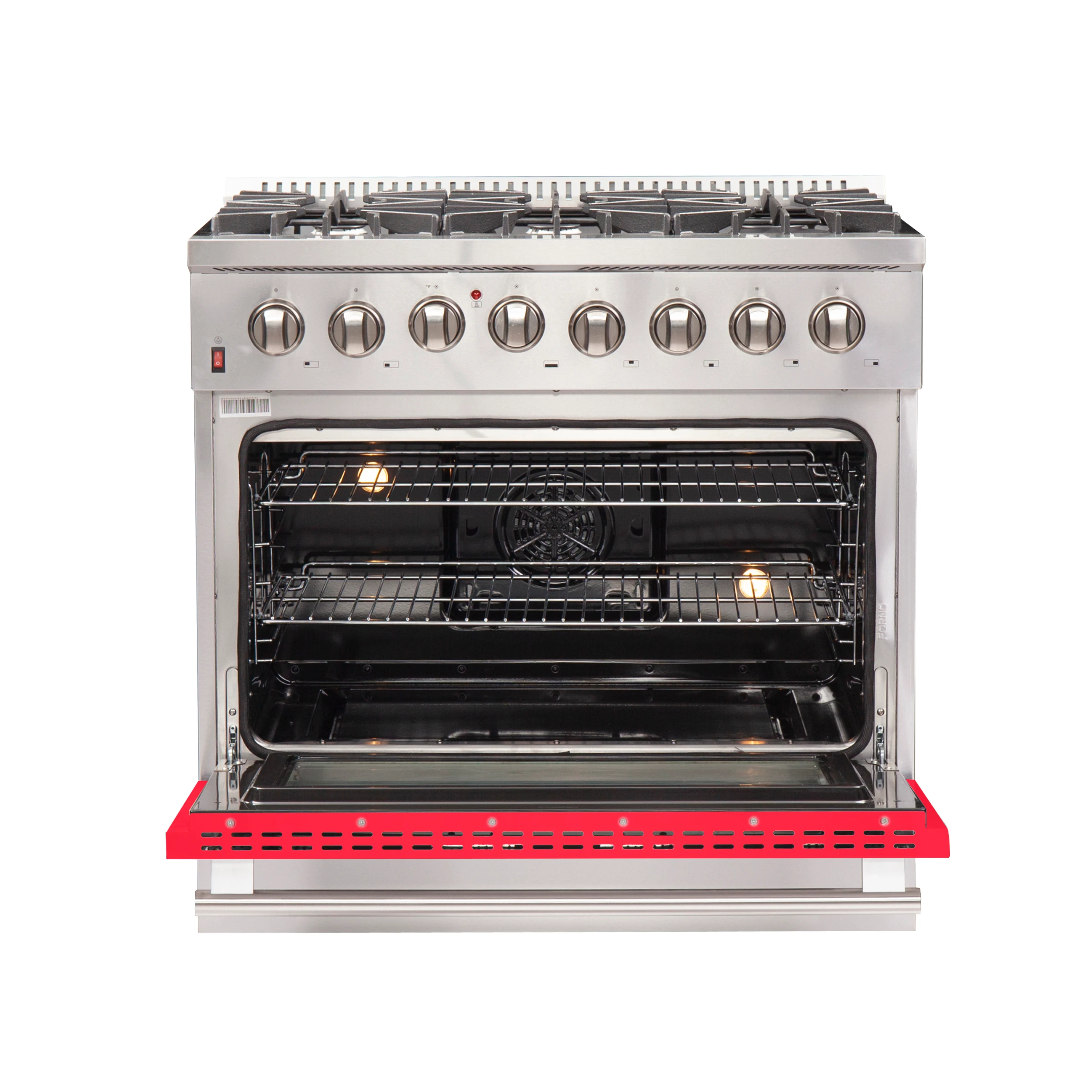 Galiano 36-Inch Freestanding Dual Fuel Range, 6 Burners, Double Convection Ovens, Red Door FFSGS615636RED