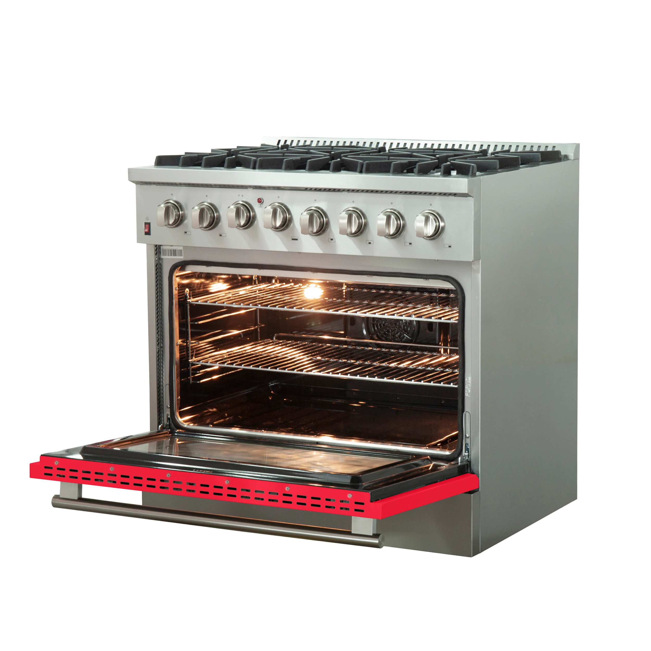 Galiano 36-Inch Freestanding Dual Fuel Range, 6 Burners, Double Convection Ovens, Red Door FFSGS615636RED