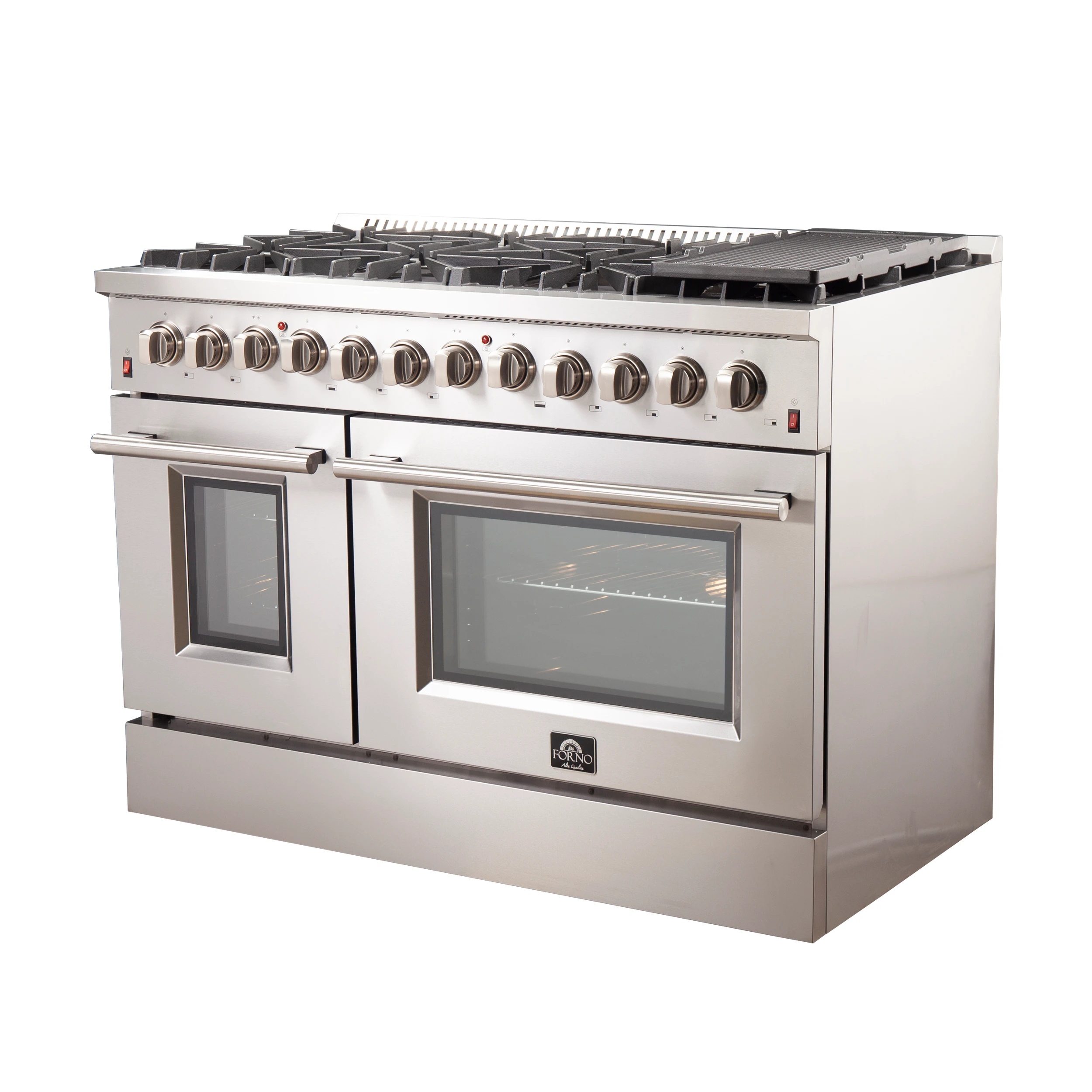 Galiano 48-Inch Freestanding Dual Fuel Range, 8 Burners, Double Convection Ovens view 2