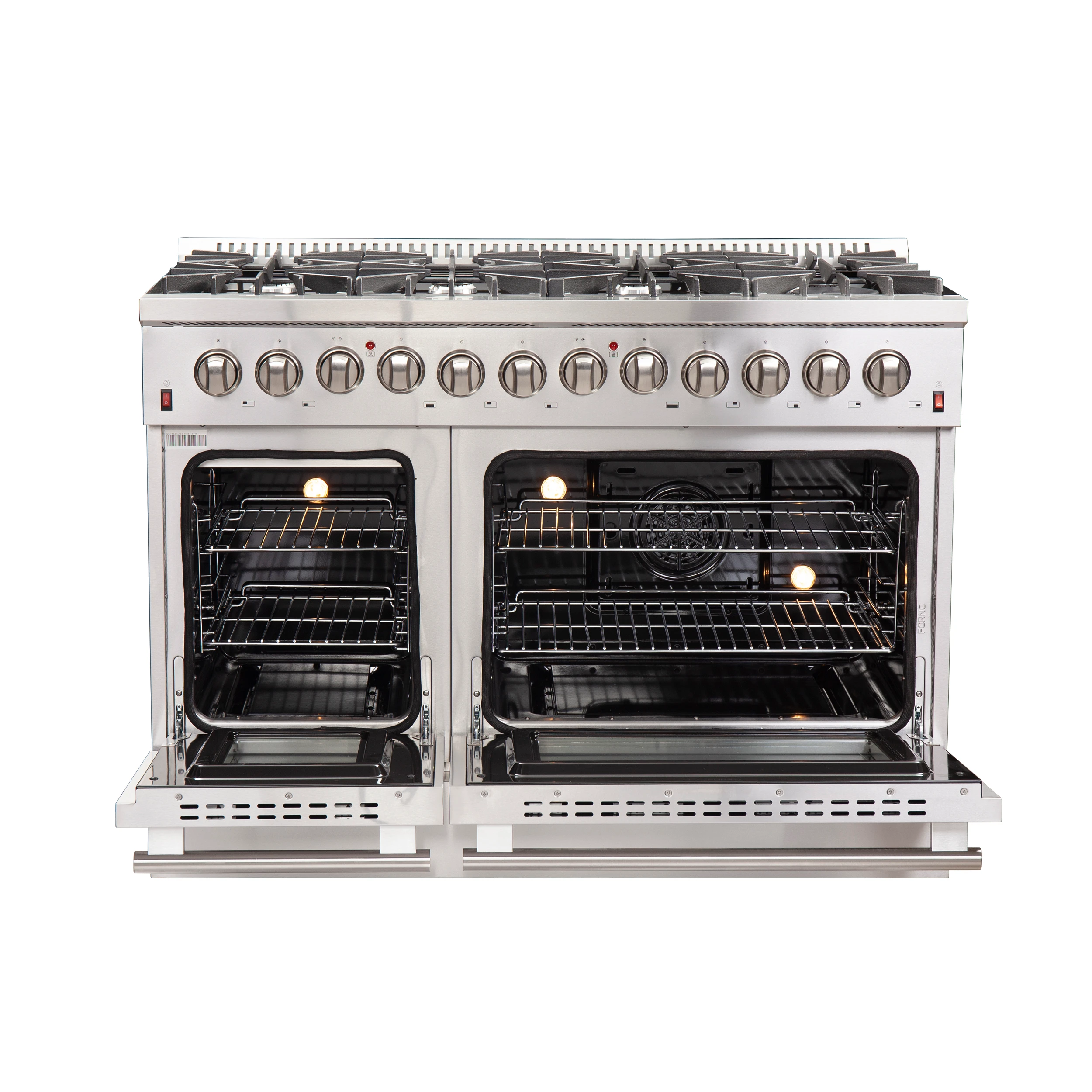 Galiano 48-Inch Freestanding Dual Fuel Range, 8 Burners, Double Convection Ovens view 3