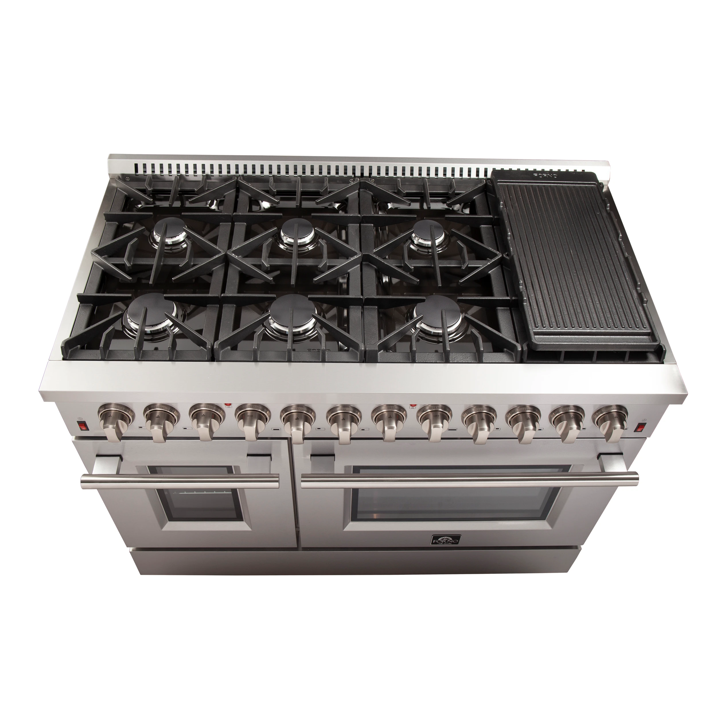 Galiano 48-Inch Freestanding Dual Fuel Range, 8 Burners, Double Convection Ovens view 5
