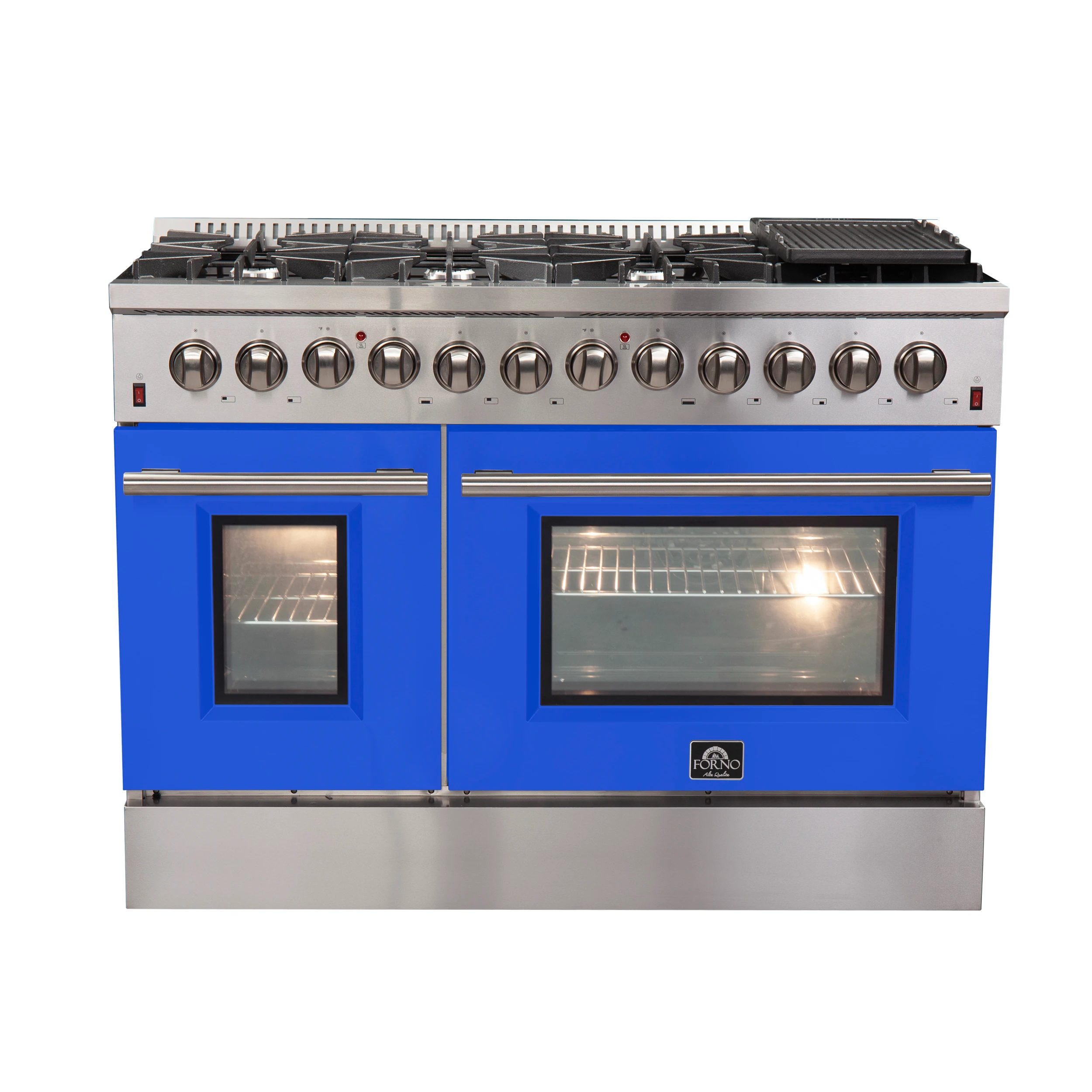 Galiano 48-Inch Freestanding Dual Fuel Range, 8 Burners, Double Convection Ovens, Doors FFSGS615648BLU