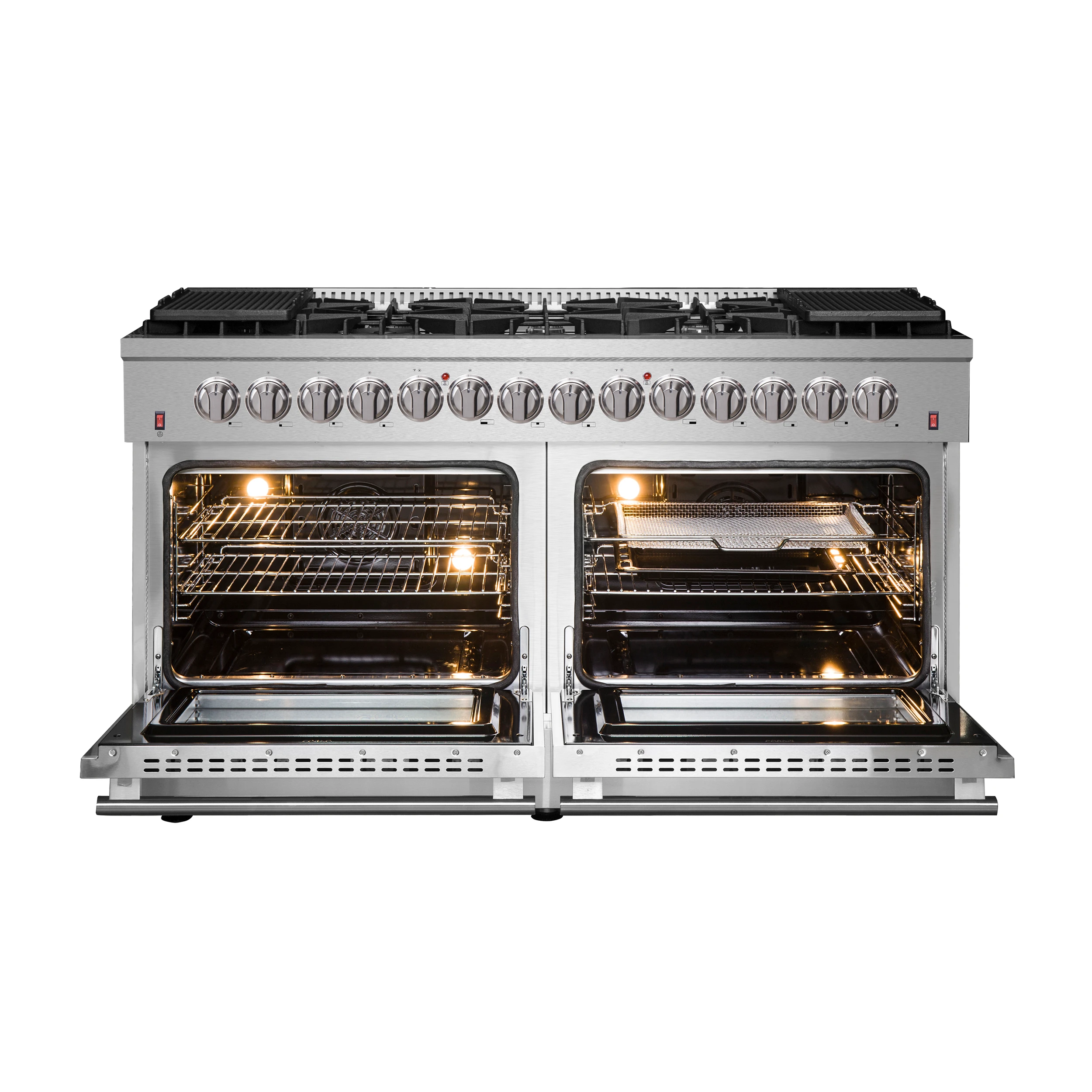Galiano 60-Inch Freestanding Dual Fuel Range, 10 Burners, Double Convection Ovens FFSGS615660