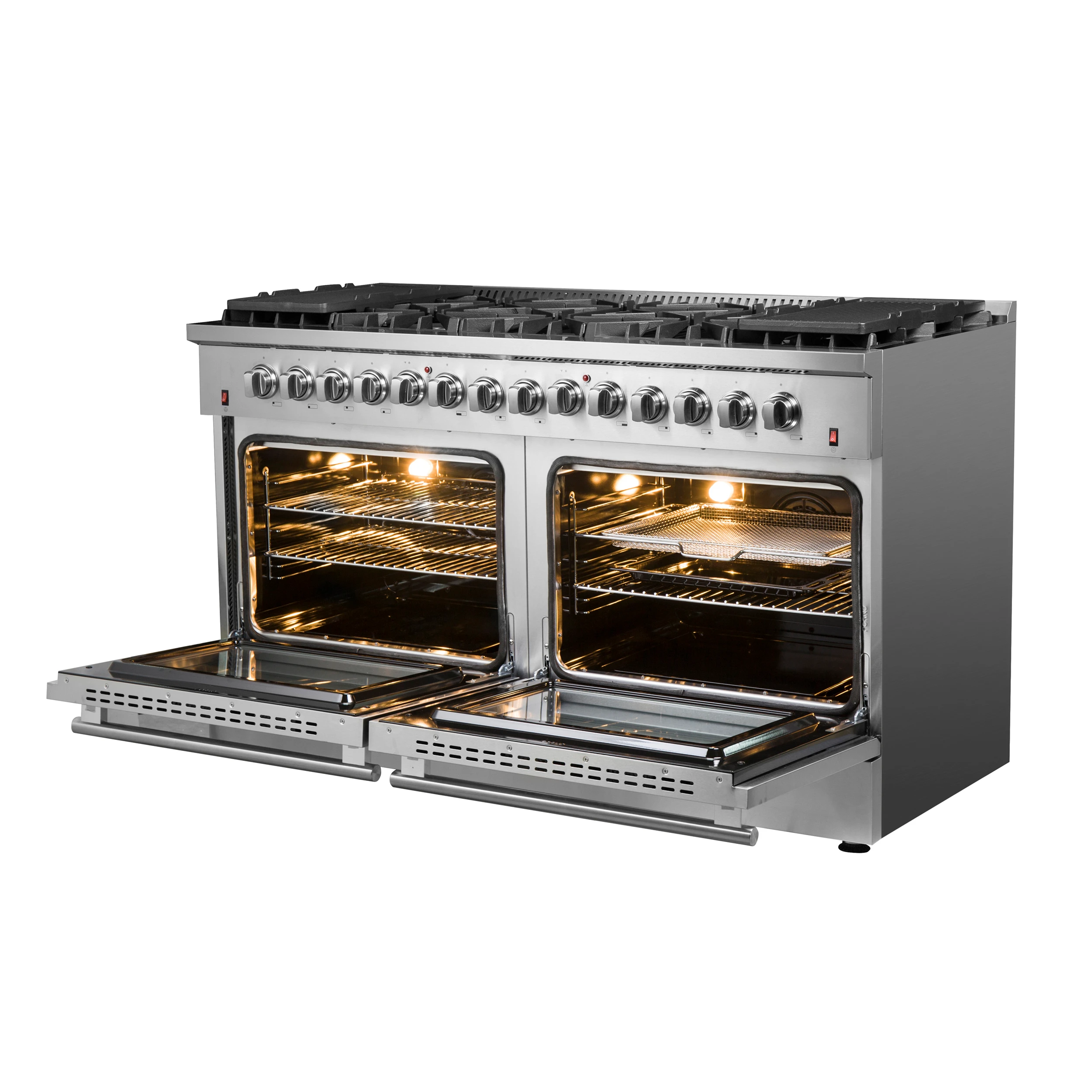 Galiano 60-Inch Freestanding Dual Fuel Range, 10 Burners, Double Convection Ovens FFSGS615660