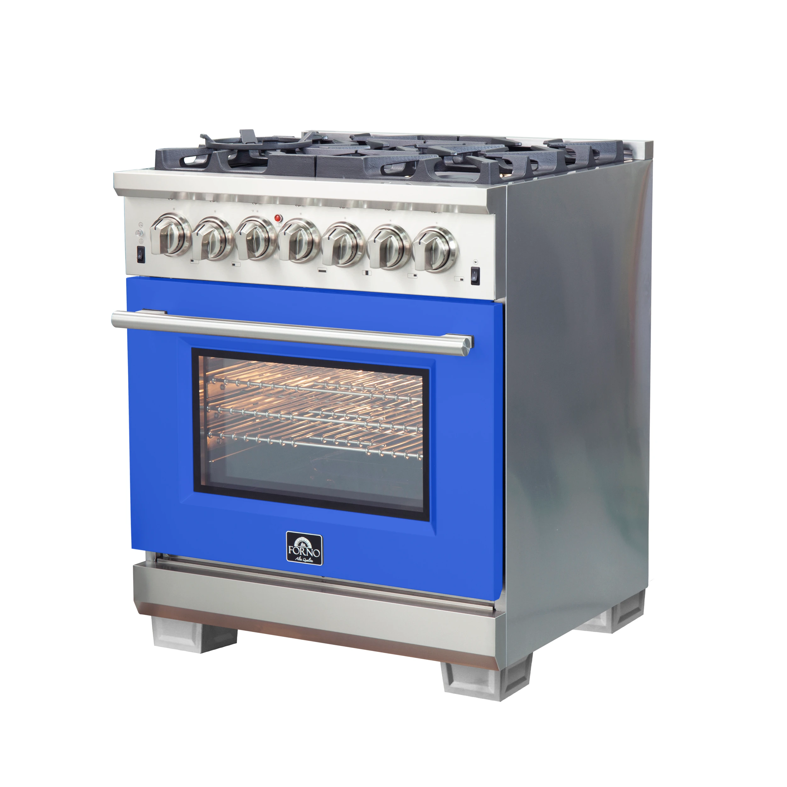 Capriasca 30-Inch Freestanding Dual Fuel Range, 4 Burners, True Convection Oven, Door FFSGS618730BLU