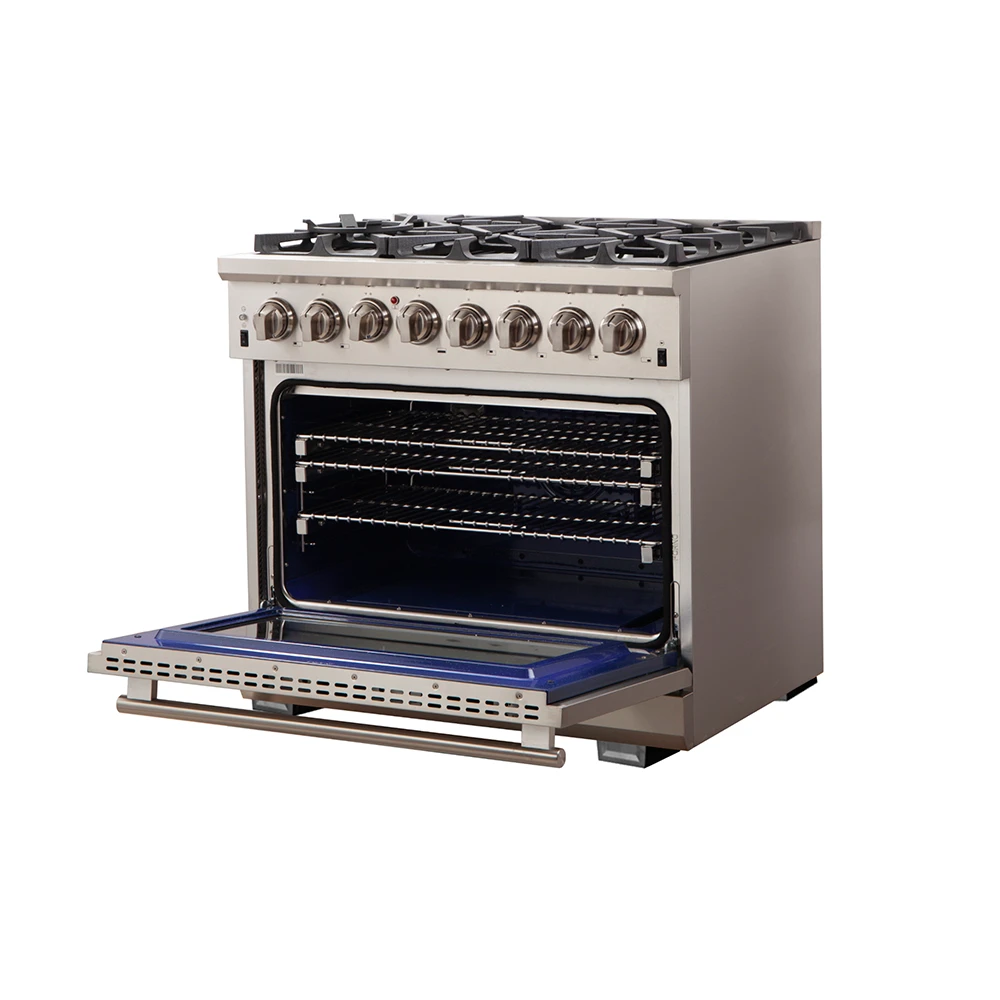 Capriasca 36-Inch Freestanding Dual Fuel Range, 6 Burners, True Convection Oven FFSGS618736