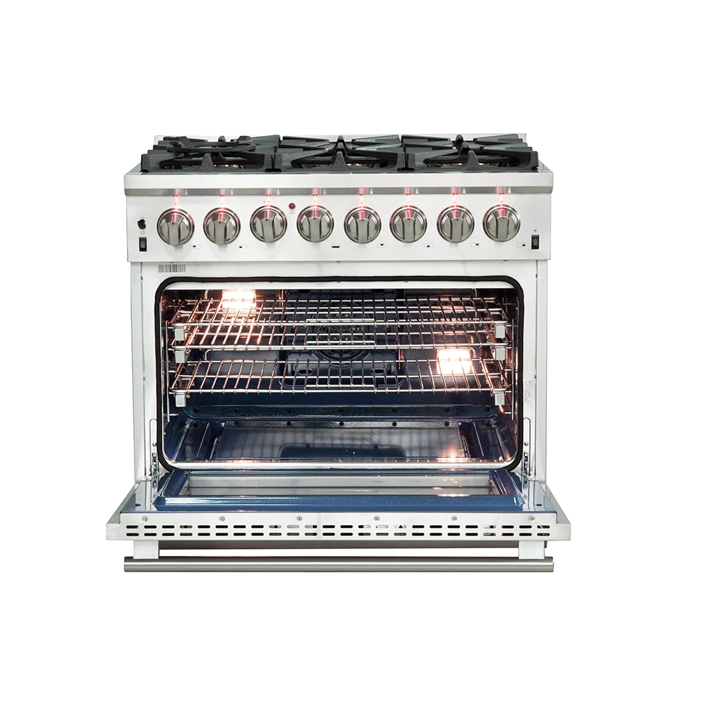 Capriasca 36-Inch Freestanding Dual Fuel Range, 6 Burners, True Convection Oven FFSGS618736