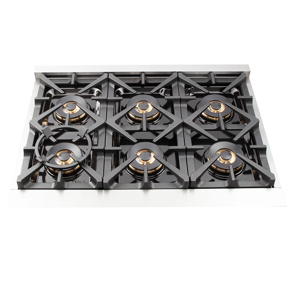 Capriasca 36-Inch Freestanding Dual Fuel Range, 6 Burners, True Convection Oven FFSGS618736