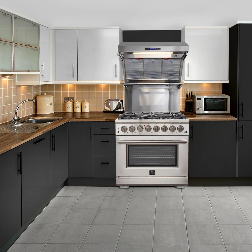 Capriasca 36-Inch Freestanding Dual Fuel Range, 6 Burners, True Convection Oven FFSGS618736