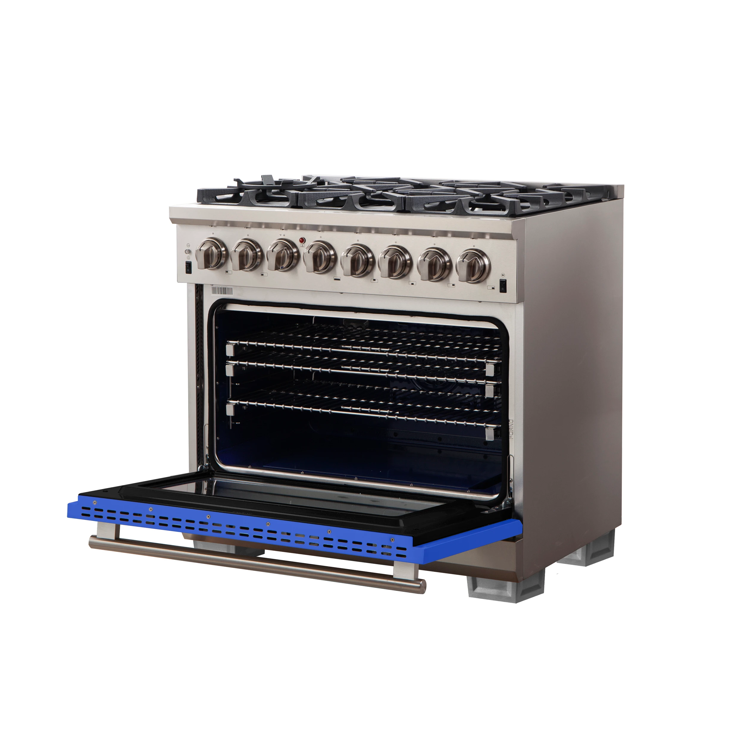 Capriasca 36-Inch Freestanding Dual Fuel Range, 6 Burners, True Convection Oven, Door FFSGS618736BLU