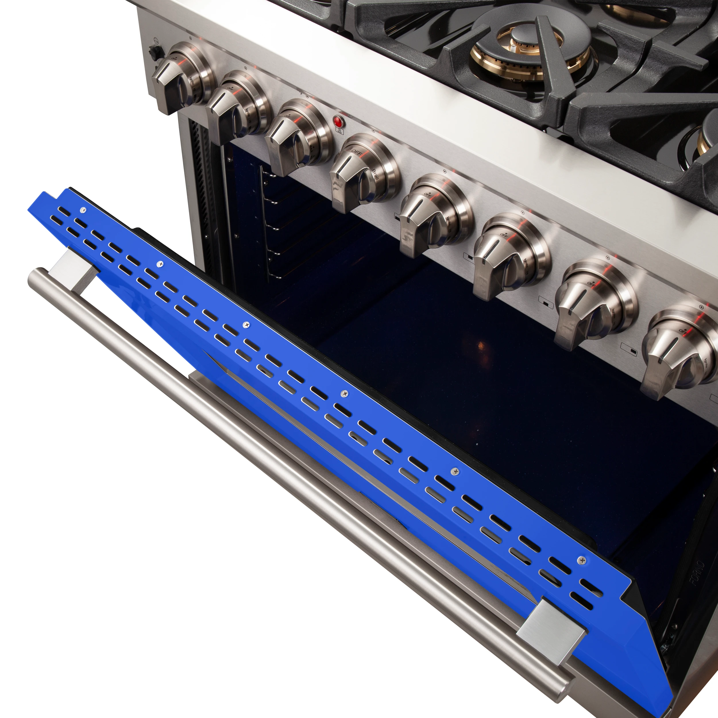 Capriasca 36-Inch Freestanding Dual Fuel Range, 6 Burners, True Convection Oven, Door FFSGS618736BLU