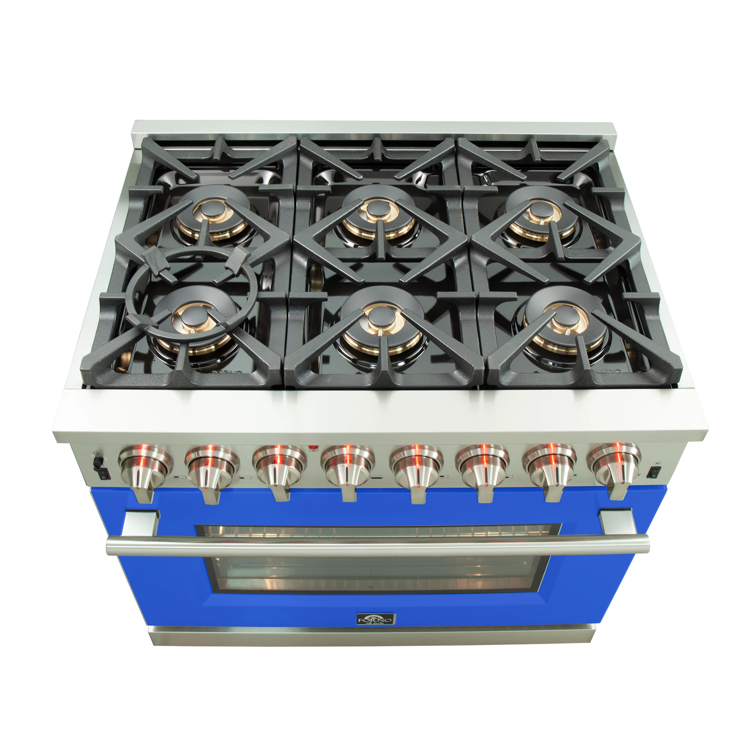 Capriasca 36-Inch Freestanding Dual Fuel Range, 6 Burners, True Convection Oven, Door FFSGS618736BLU