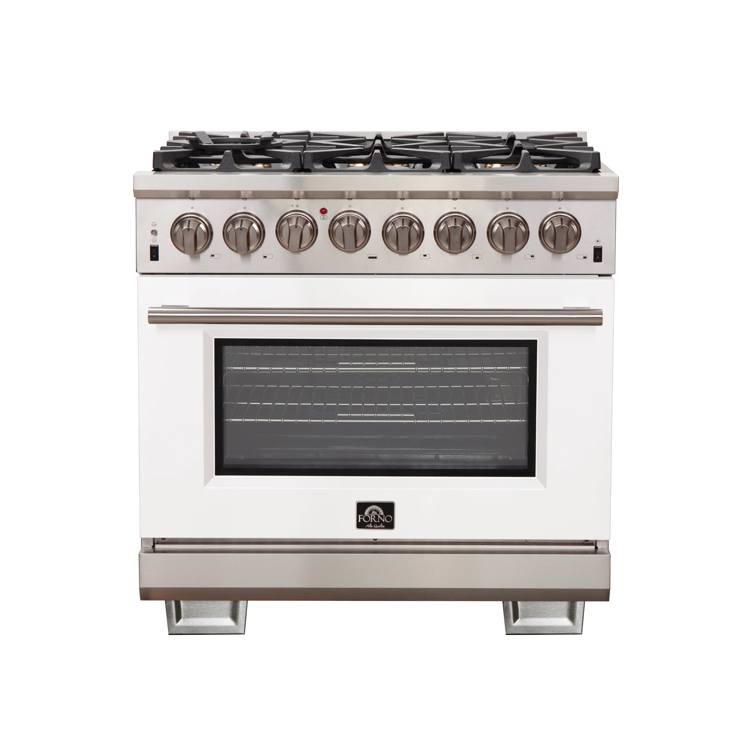 Capriasca 36-Inch Freestanding Dual Fuel Range, 6 Burners, True Convection Oven, Door FFSGS618736WHT