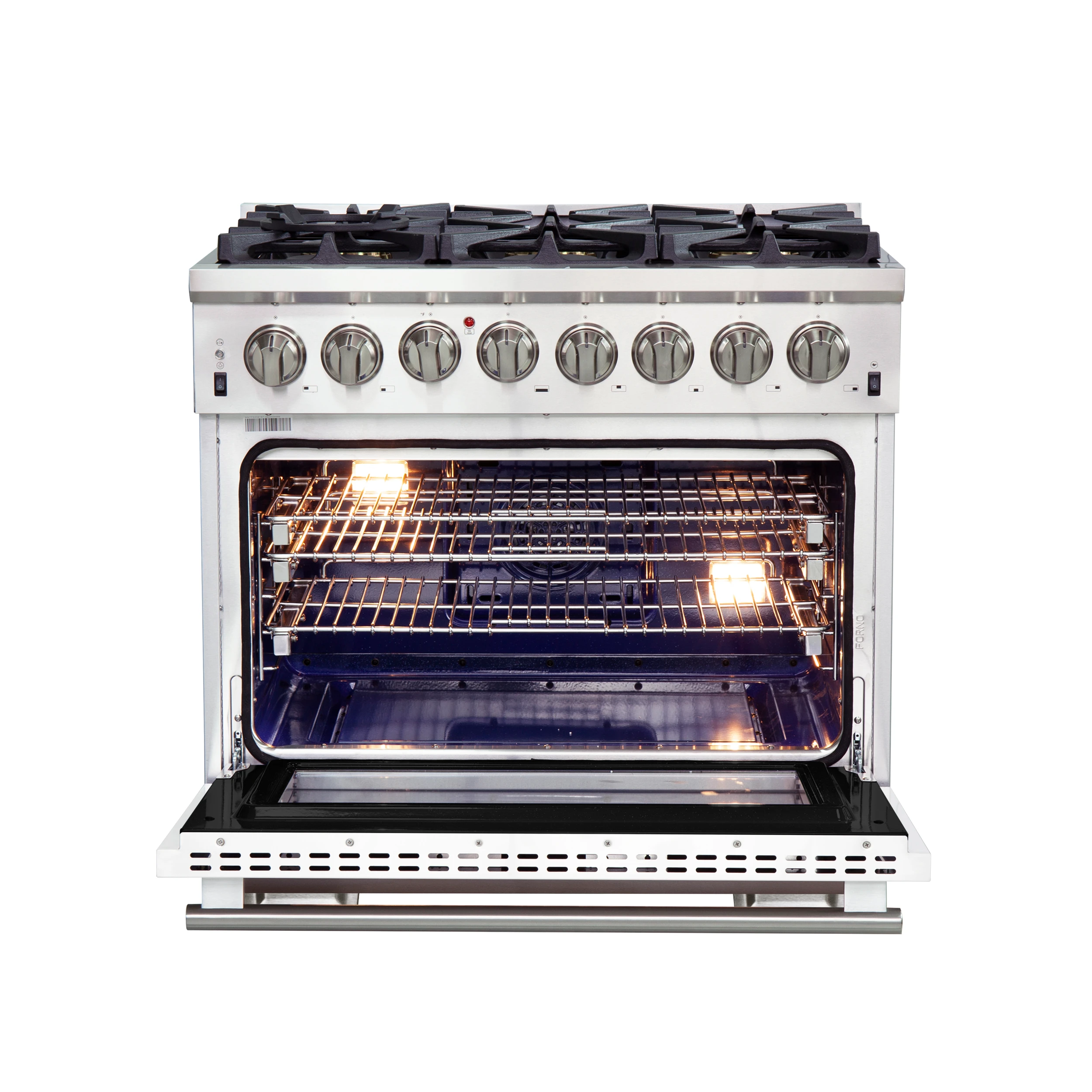 Capriasca 36-Inch Freestanding Dual Fuel Range, 6 Burners, True Convection Oven, Door FFSGS618736WHT